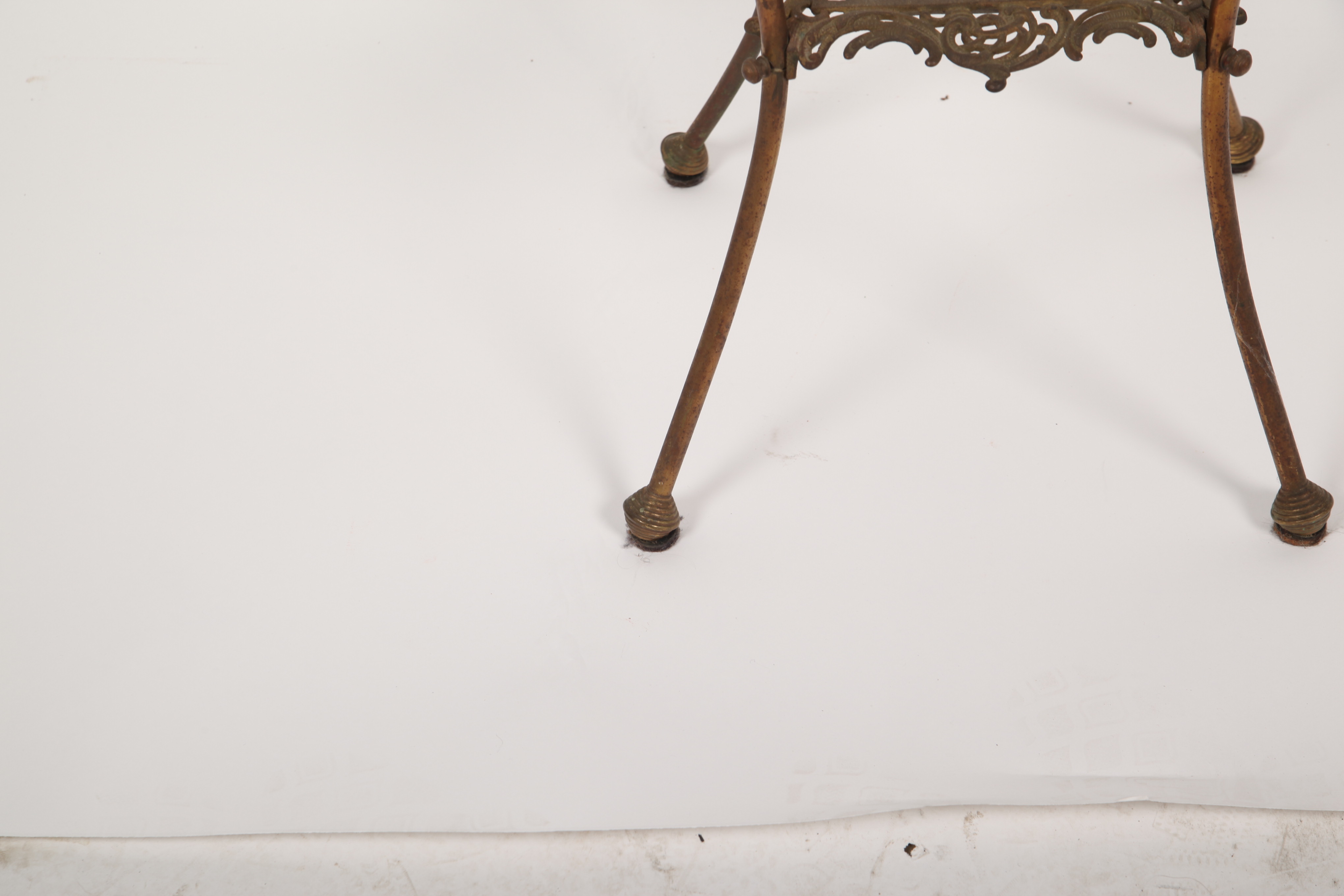 Stone Top Metal Filigree Side Table