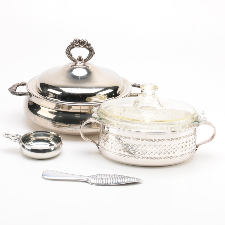 Silver-Plated Serving Ware with Stieff Co. Pewter Porringer