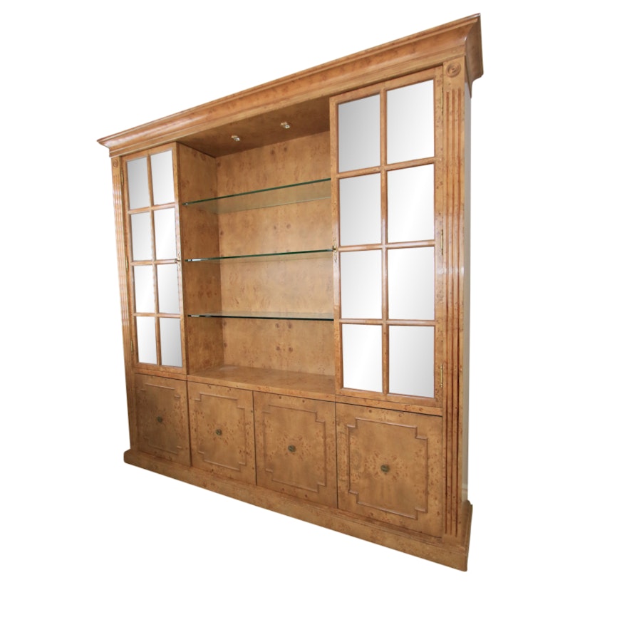 Large Lighted Wood Display Cabinet