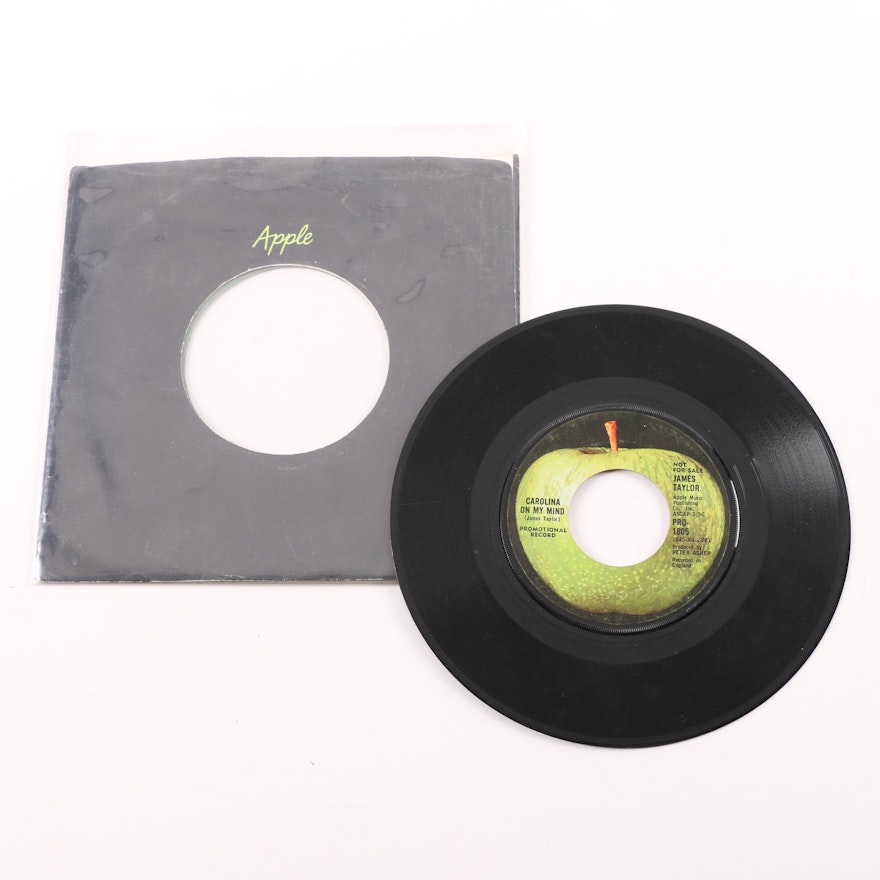 James Taylor "Carolina On My Mind" Rare Misprinted Promo 45 on Apple Records