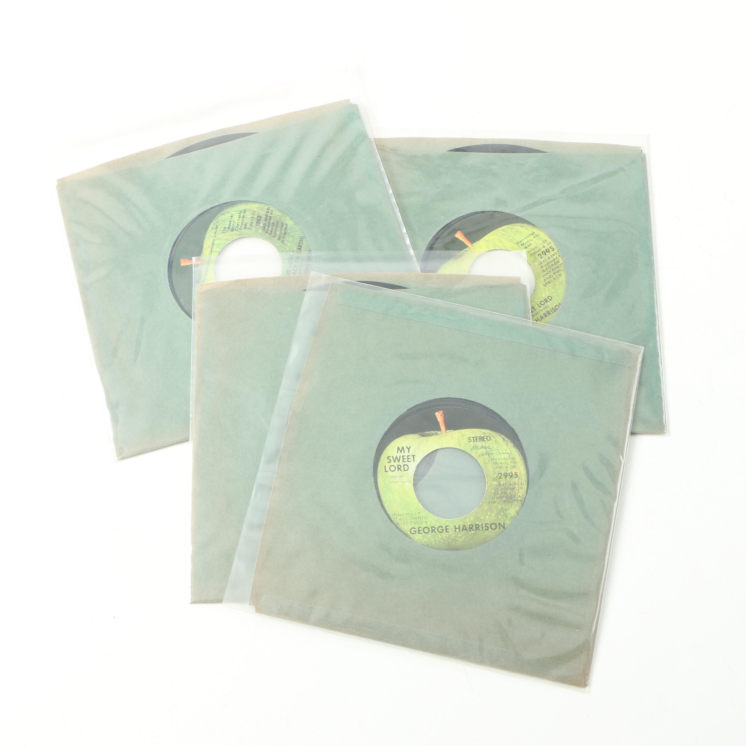 George Harrison 7" Record Collection Including "My Sweet Lord" Promo