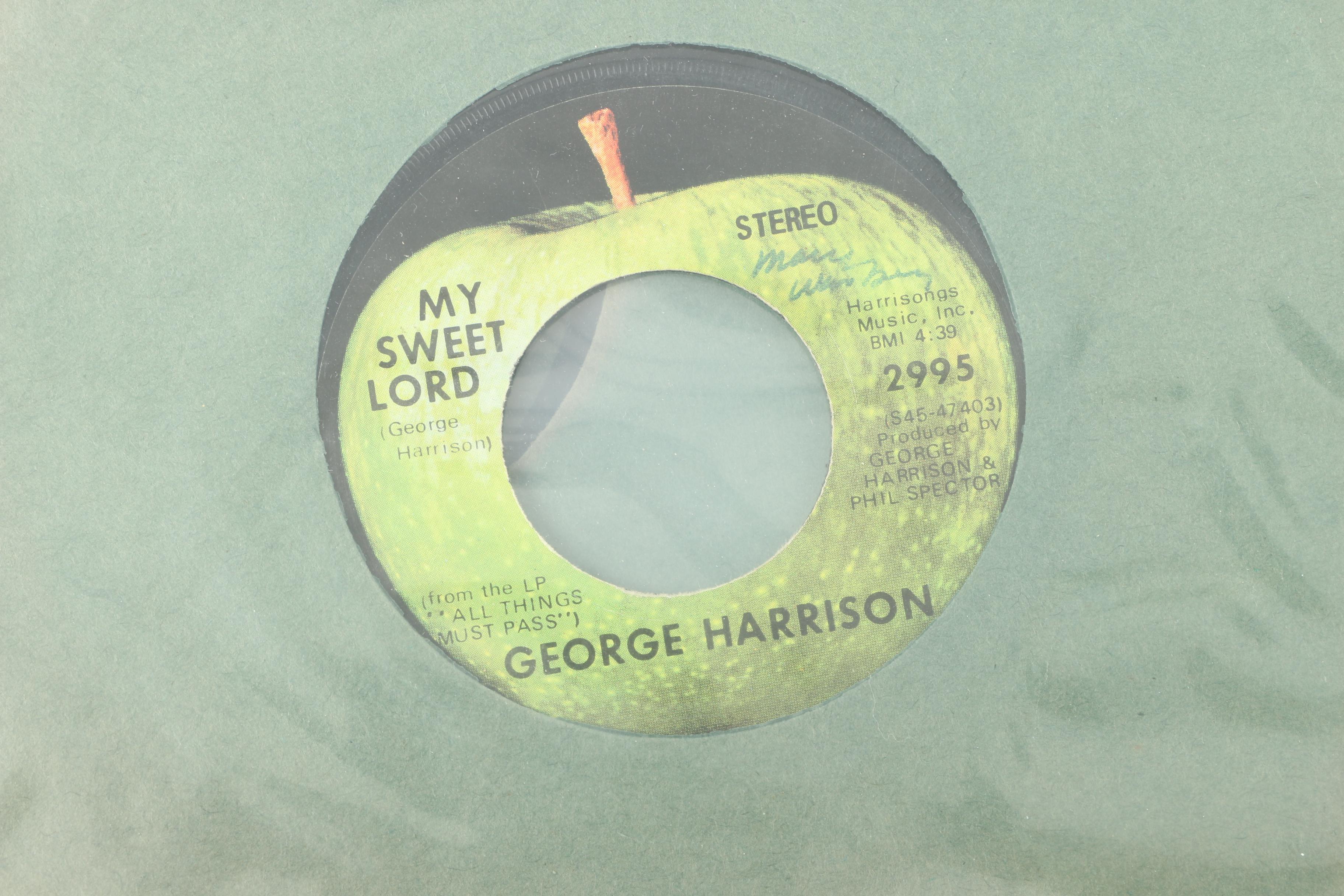 George Harrison 7" Record Collection Including "My Sweet Lord" Promo