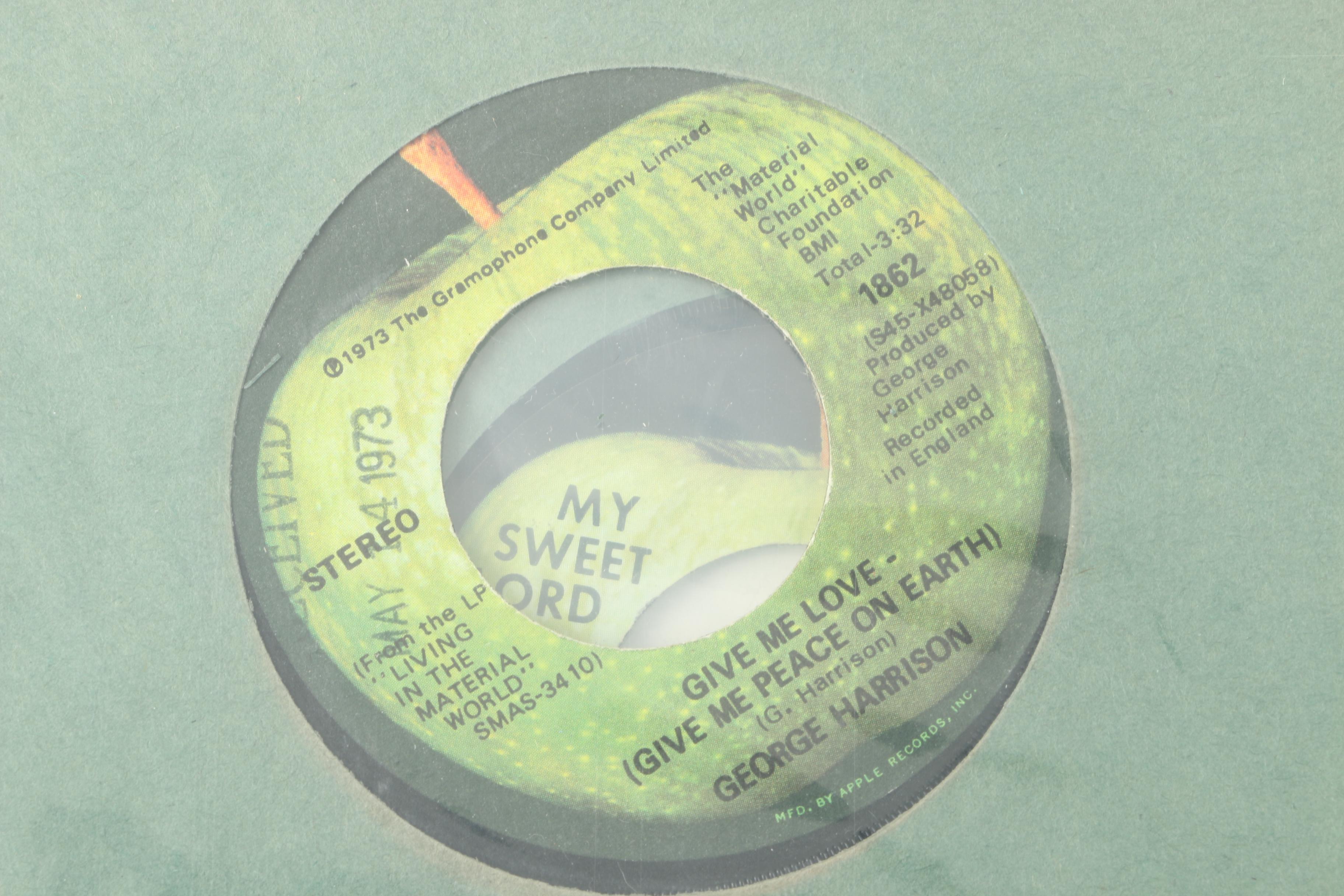 George Harrison 7" Record Collection Including "My Sweet Lord" Promo
