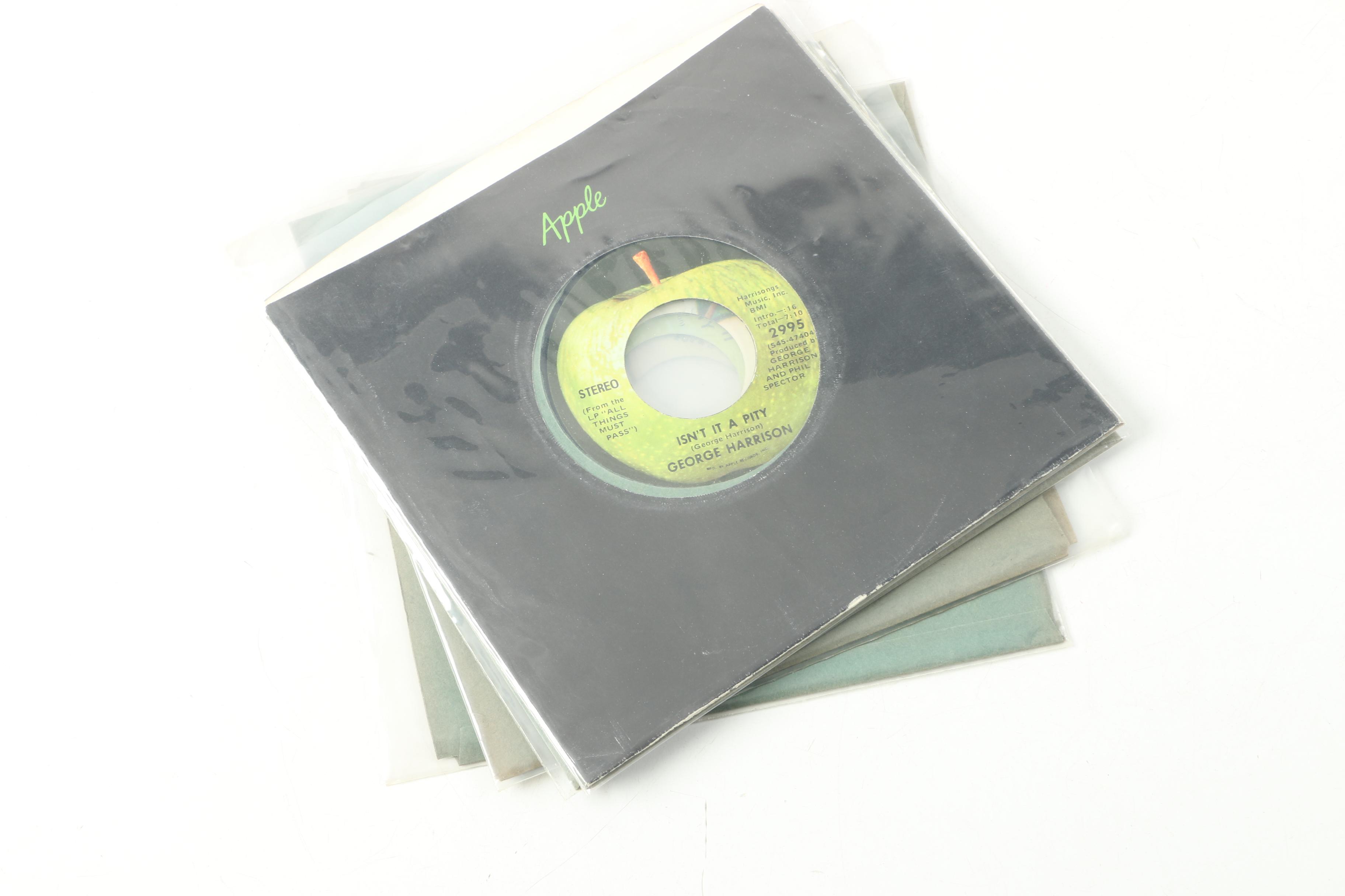George Harrison 7" Record Collection Including "My Sweet Lord" Promo