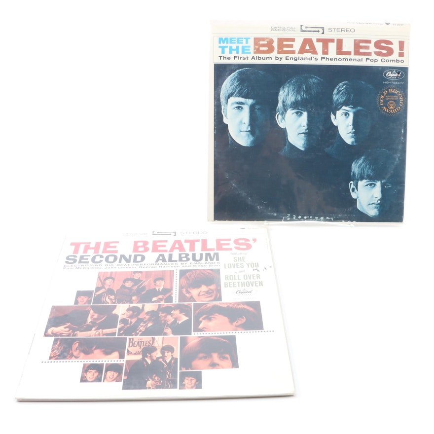 The Beatles 1976 Orange Capitol Label Los Angeles Record Pressings