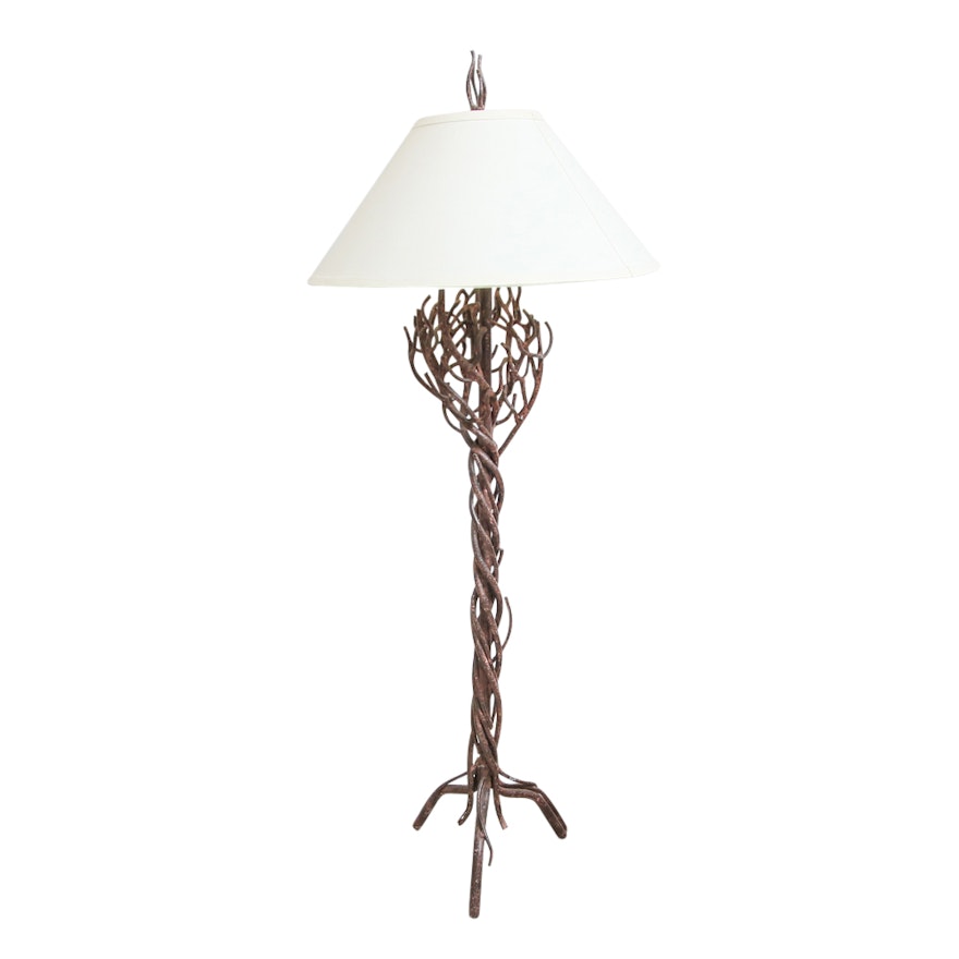 Twisted Iron Branch Floor Lamp