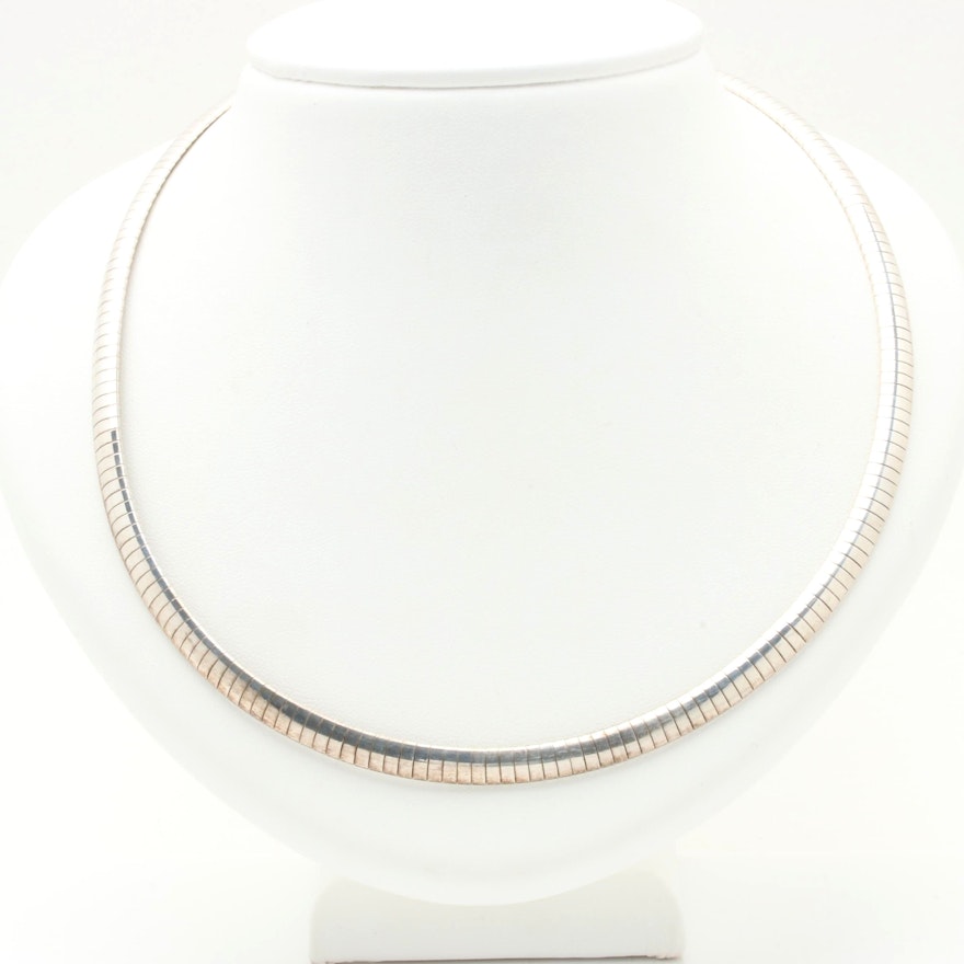 Sterling Silver Omega Chain Necklace