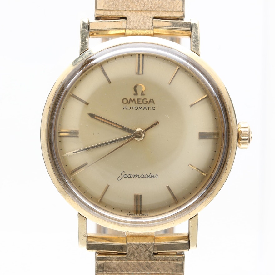 Omega 14K Yellow Gold and Gold Tone Automatic Seamaster Wristwatch