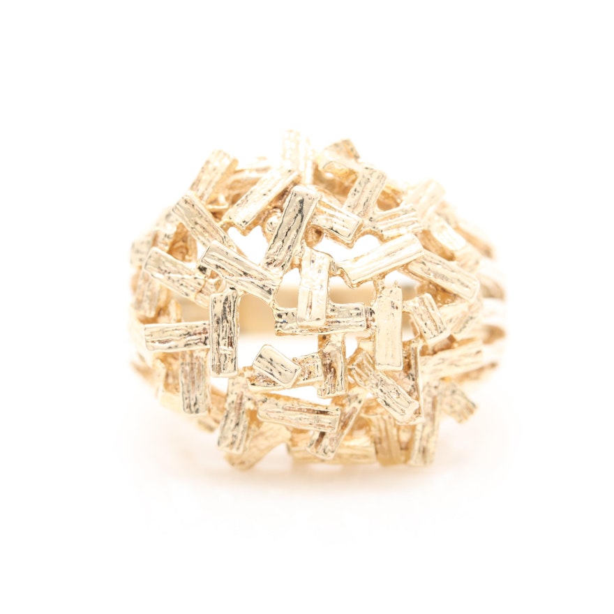Brutalist 9K Yellow Gold Dome Ring