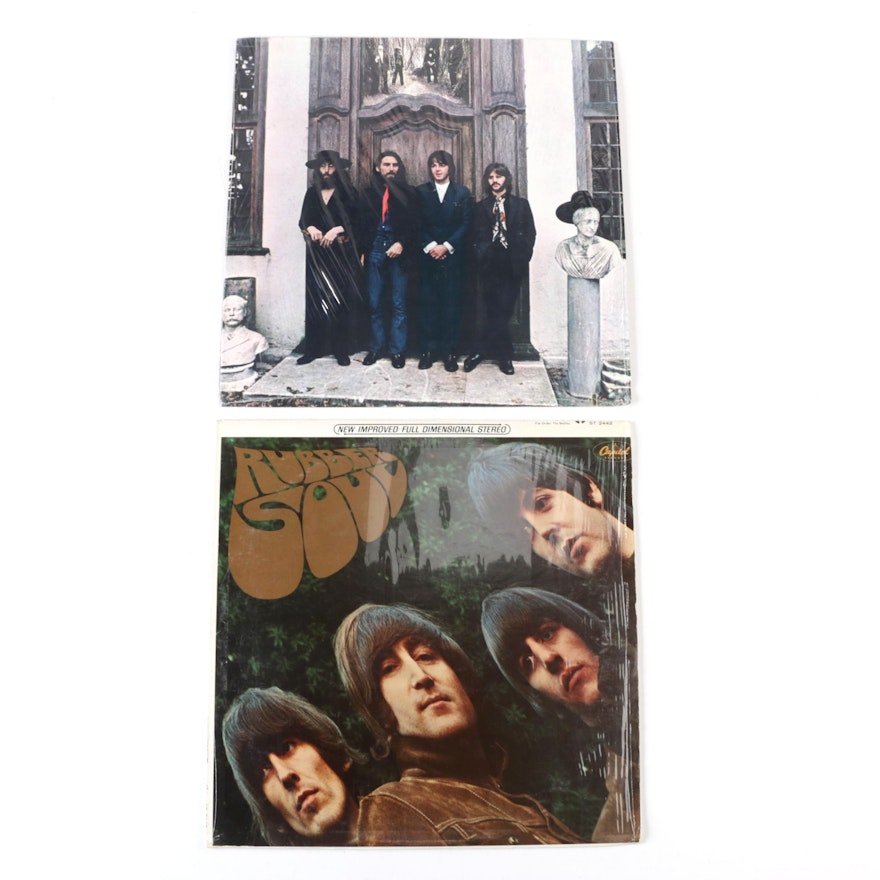 The Beatles "Rubber Soul" and "Hey Jude" Records in Original Shrink Wrap