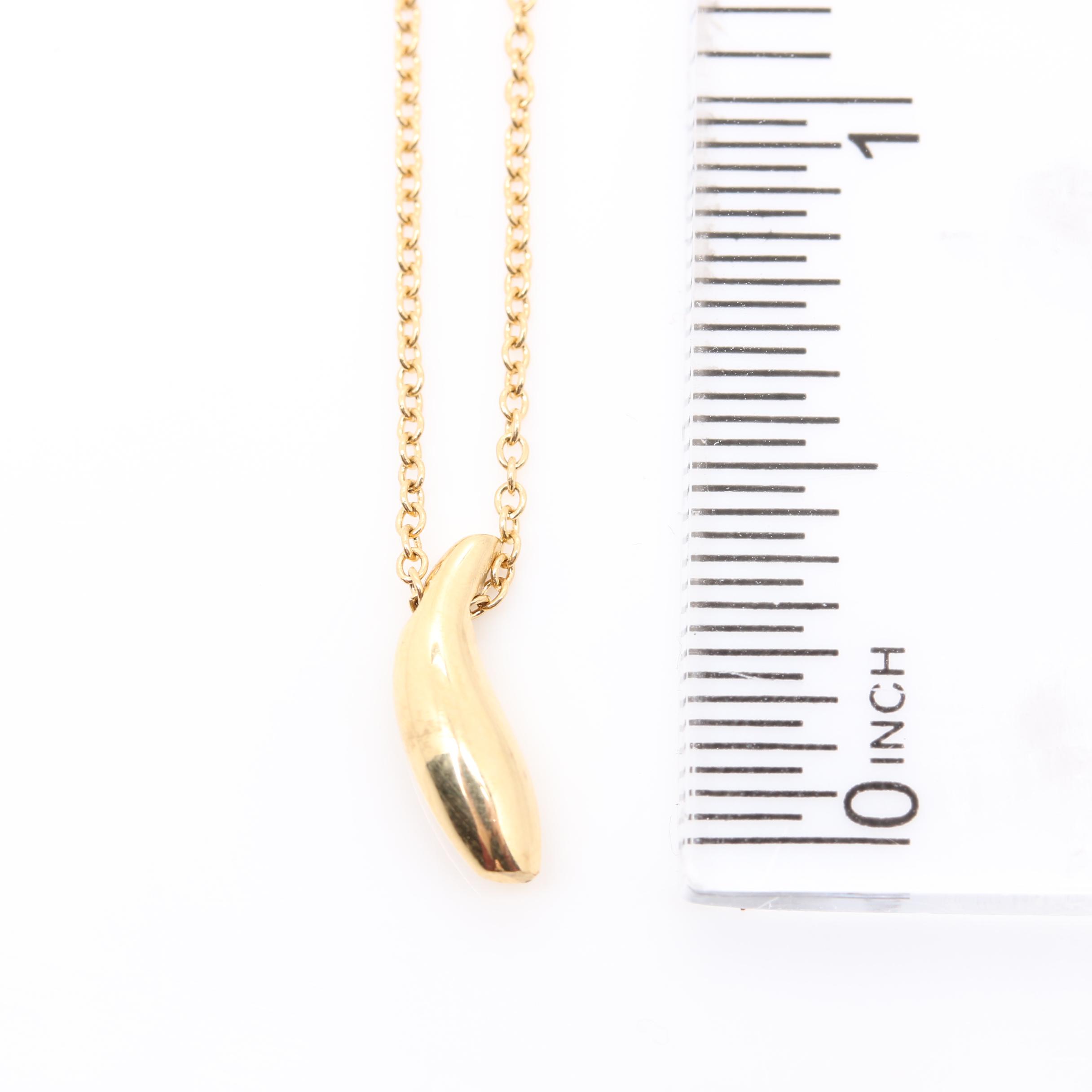 Frank Gehry for Tiffany & Co. 18K Yellow Gold Fish Pendant Necklace