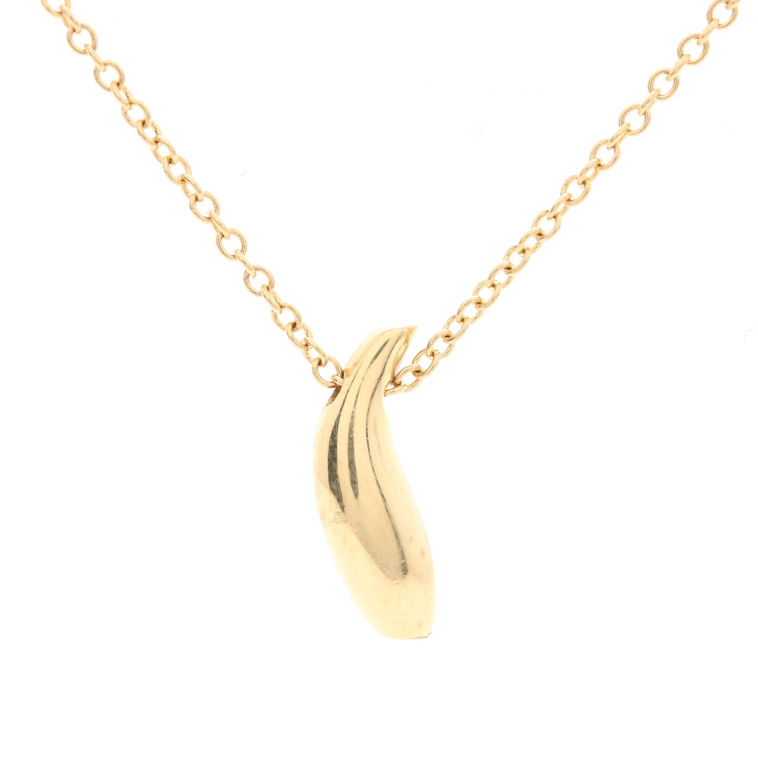 Frank Gehry for Tiffany & Co. 18K Yellow Gold Fish Pendant Necklace