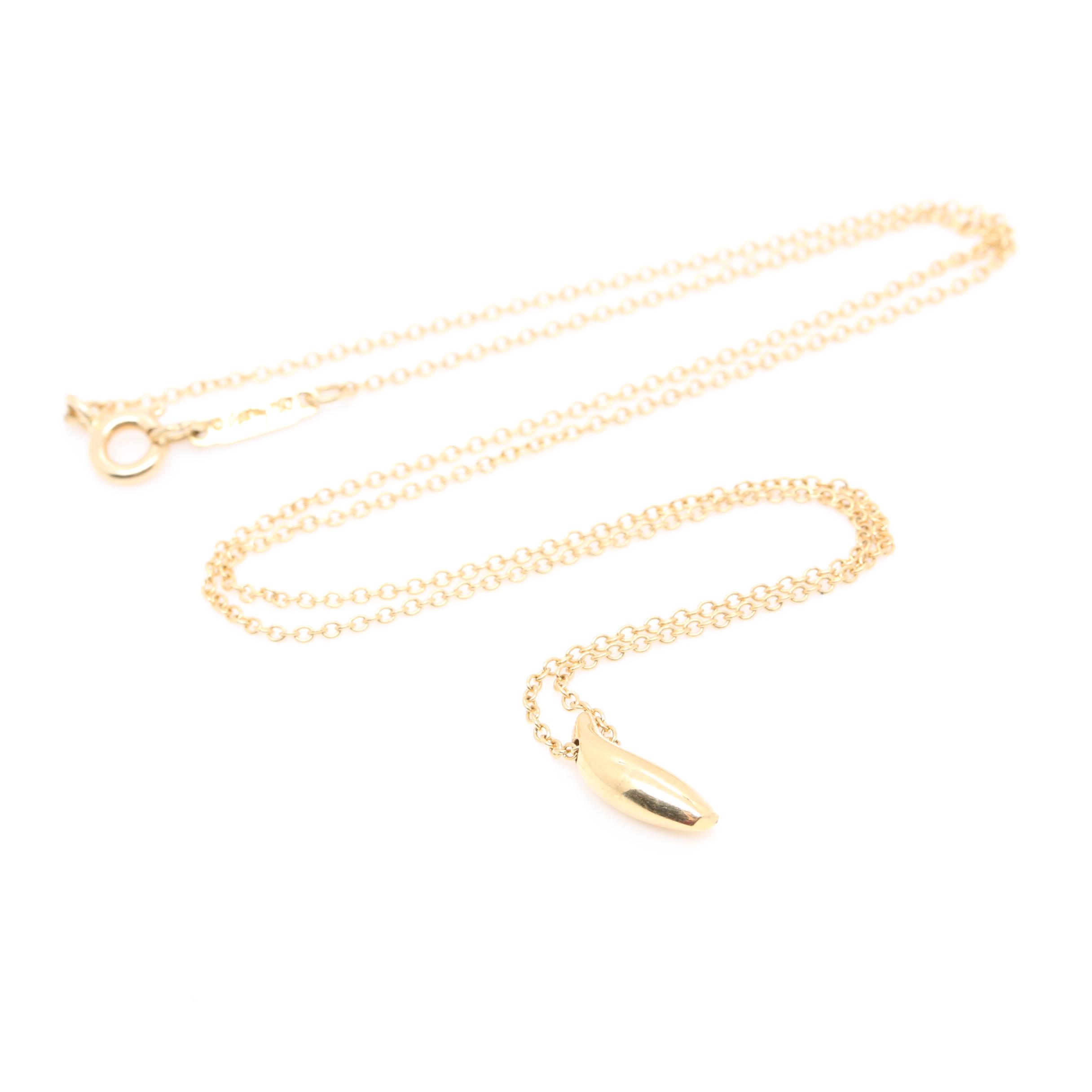 Frank Gehry for Tiffany & Co. 18K Yellow Gold Fish Pendant Necklace