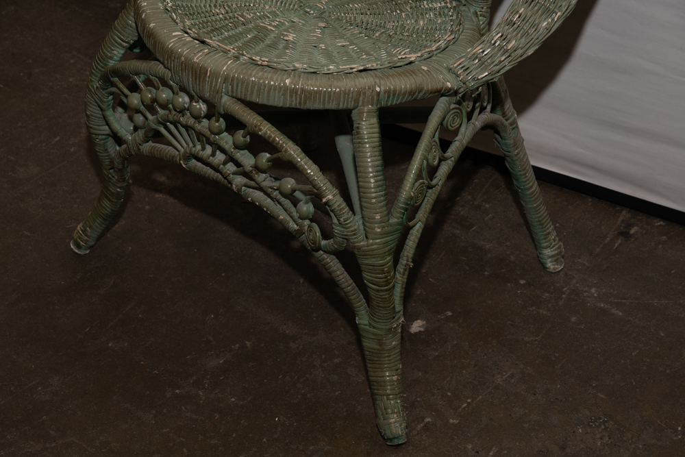 Vintage Painted Wicker Chair