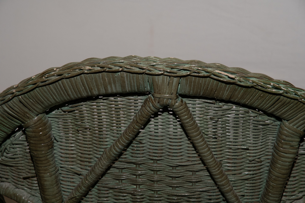 Vintage Painted Wicker Chair