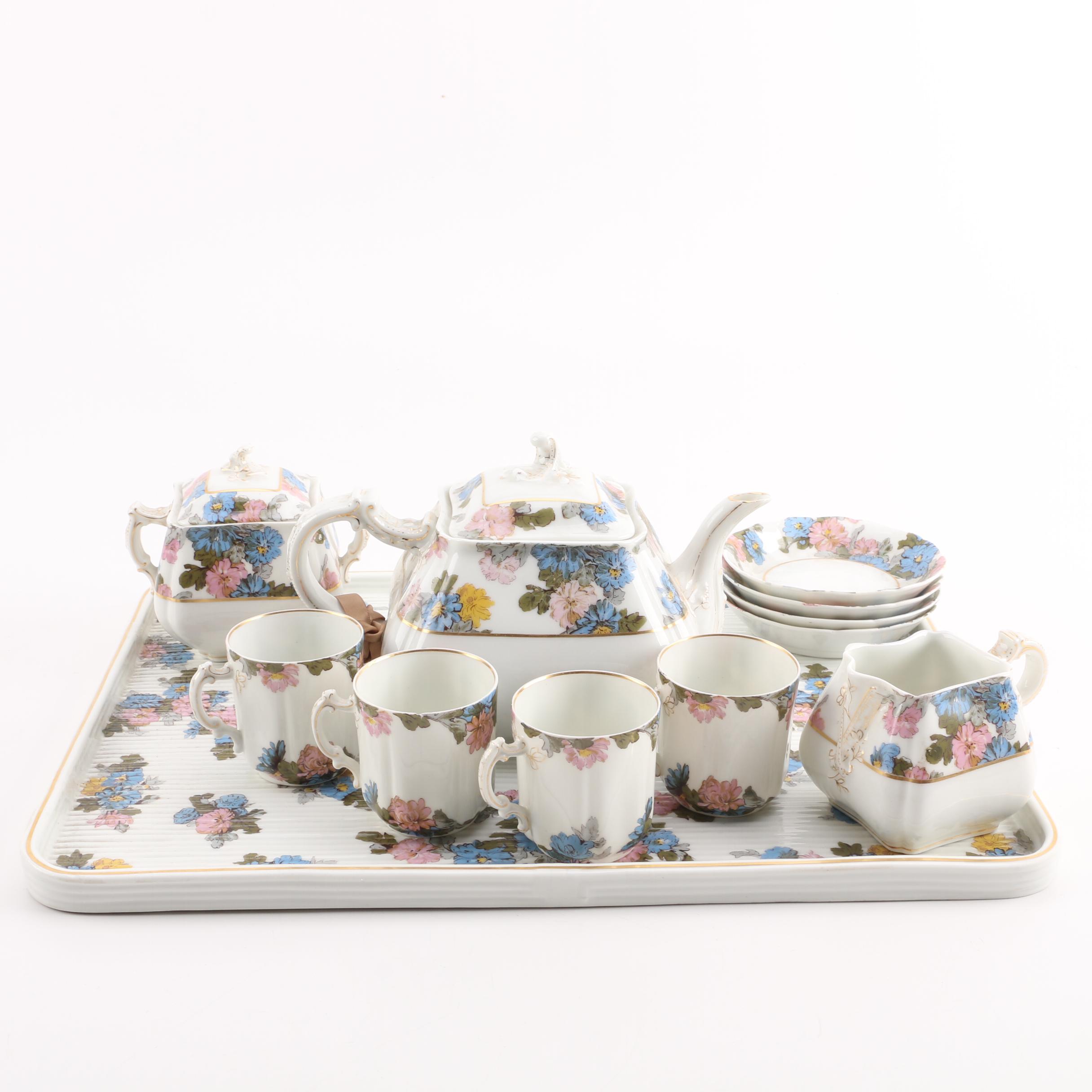 Antique  Haviland Limoges Porcelain Tea Service