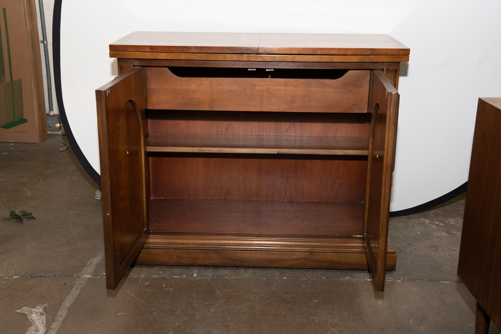 Vintage Liquor Cabinet with Extension Leaves