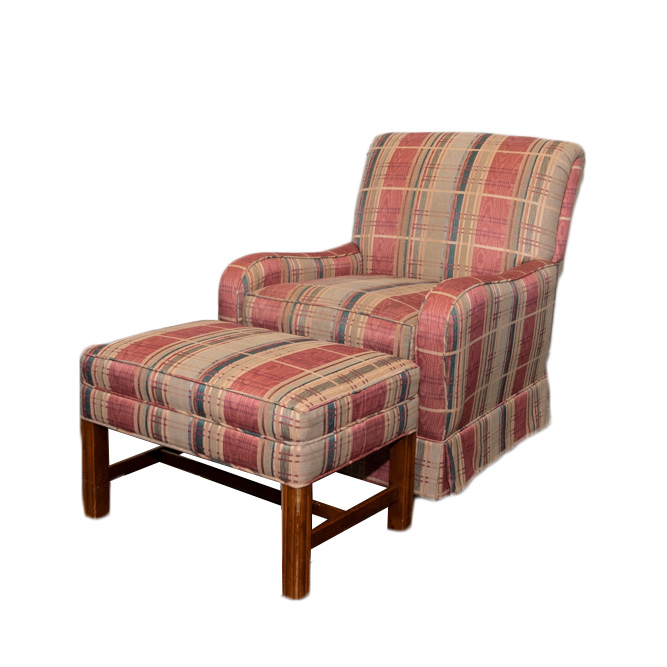 Upholstered Armchair with Matching Bench