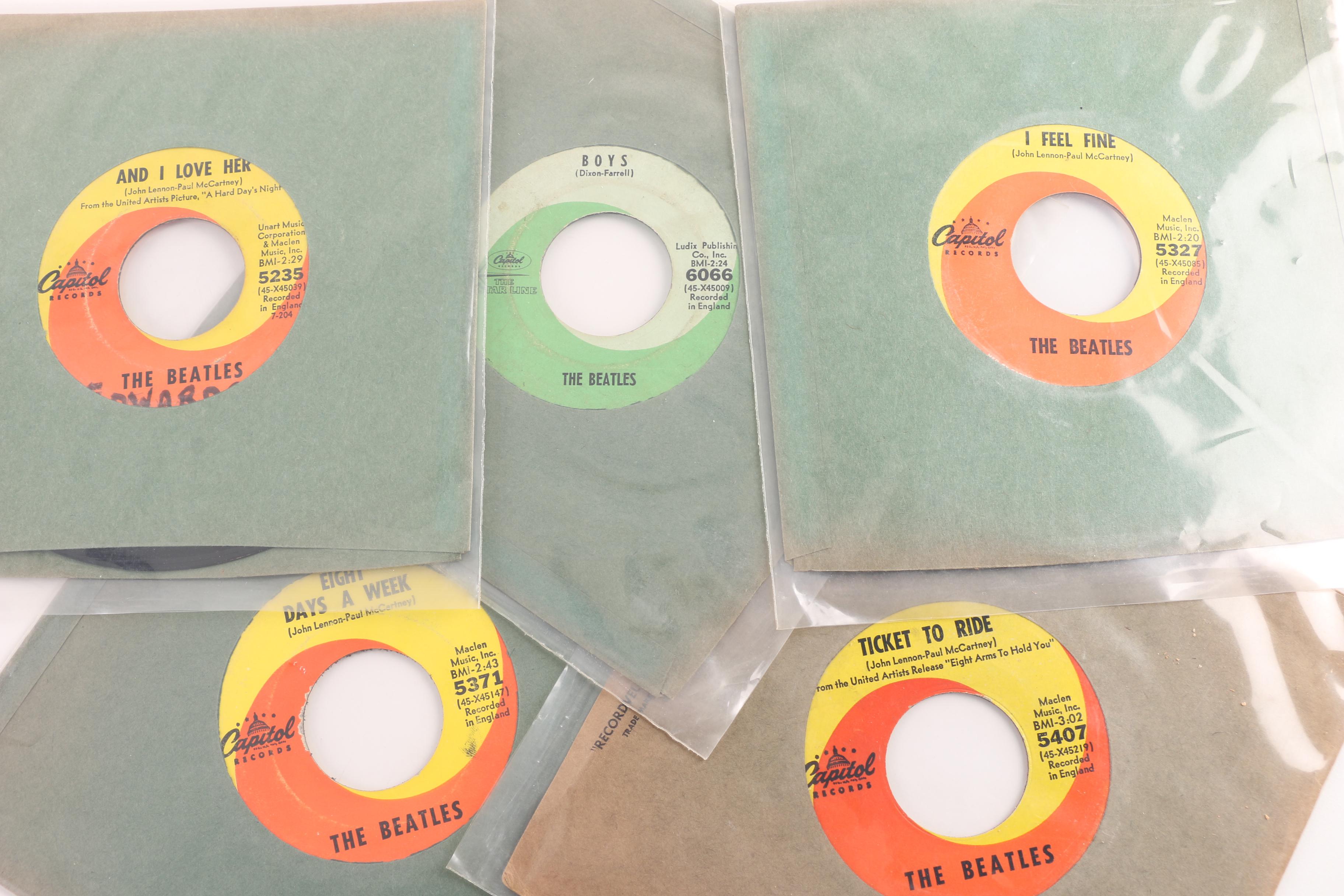 The Beatles US 7" Record Pressing Collection with Picture Sleeves