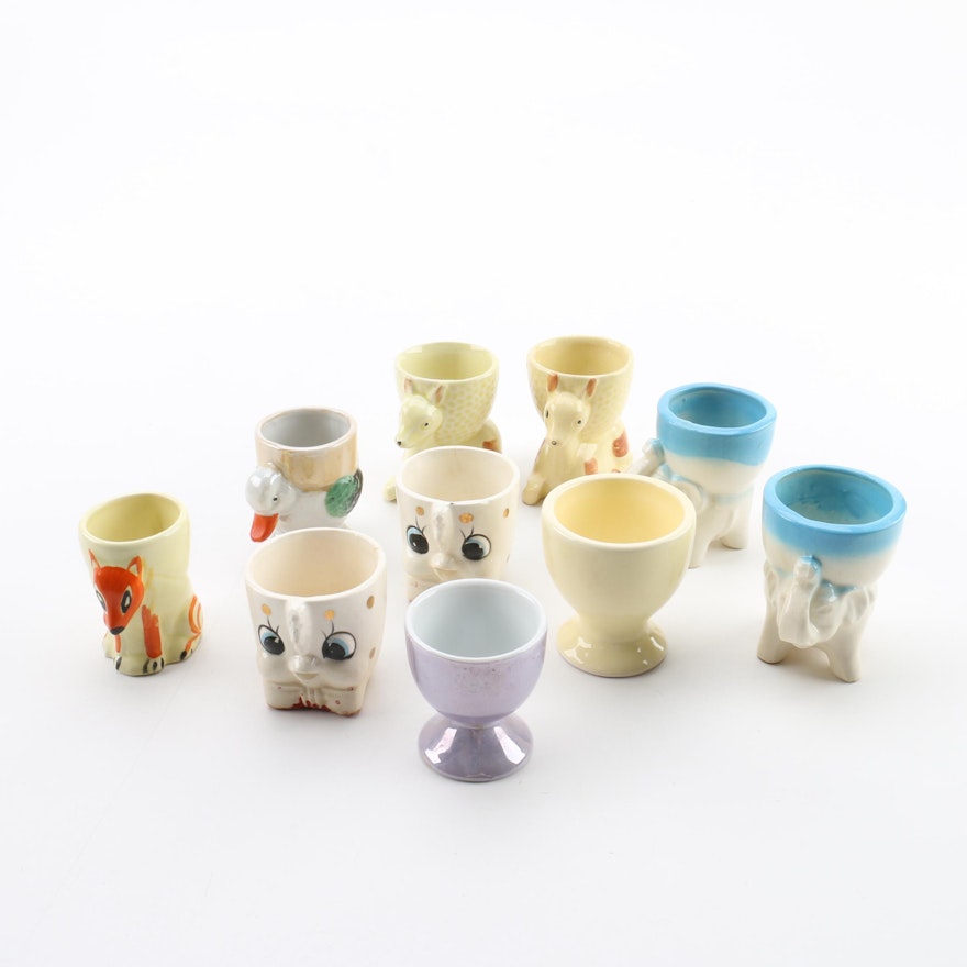 Vintage Animal Themed and Other Ceramic Egg Cups