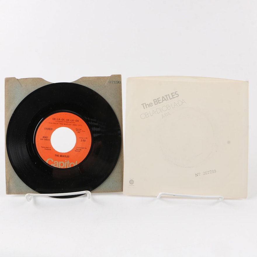 The Beatles "Ob-La-Di, Ob-La-Da"/"Julia" Numbered Orange Capitol 7" Record