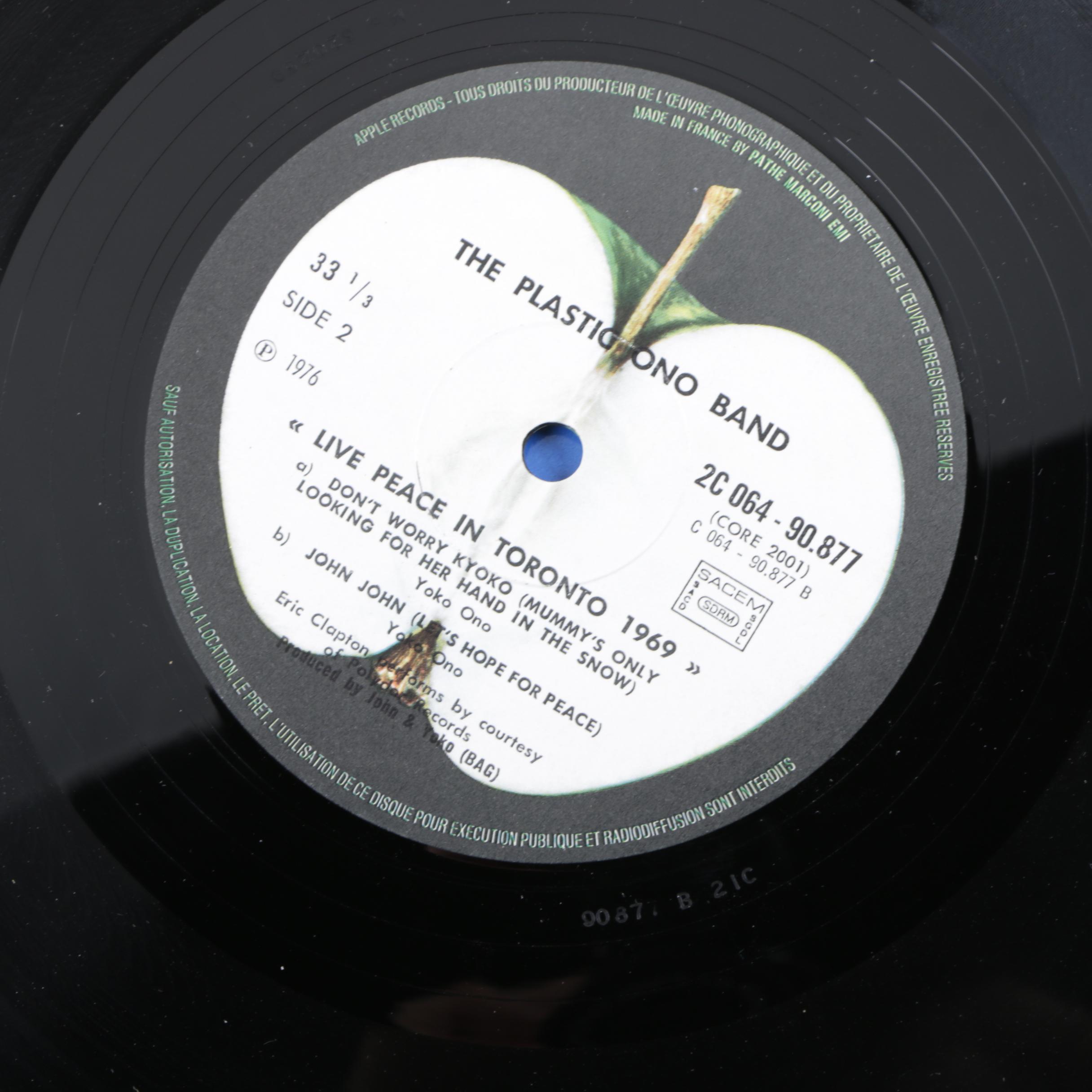 Plastic Ono Band "Live Peace In Toronto 1969" French Mono and "S/T" Promo Record