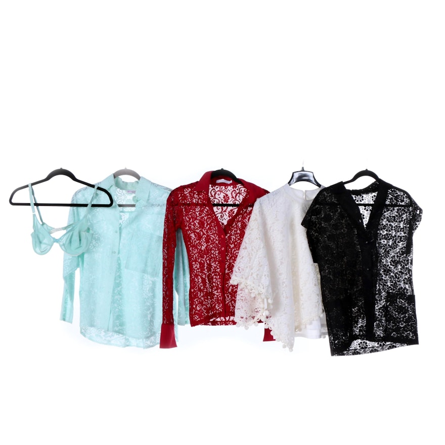 Vintage and Contemporary Lace and Crochet Blouses, Including Anne Fontaine