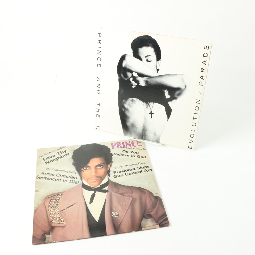 Prince LP Records Including "Parade" and "Controversy" With Poster