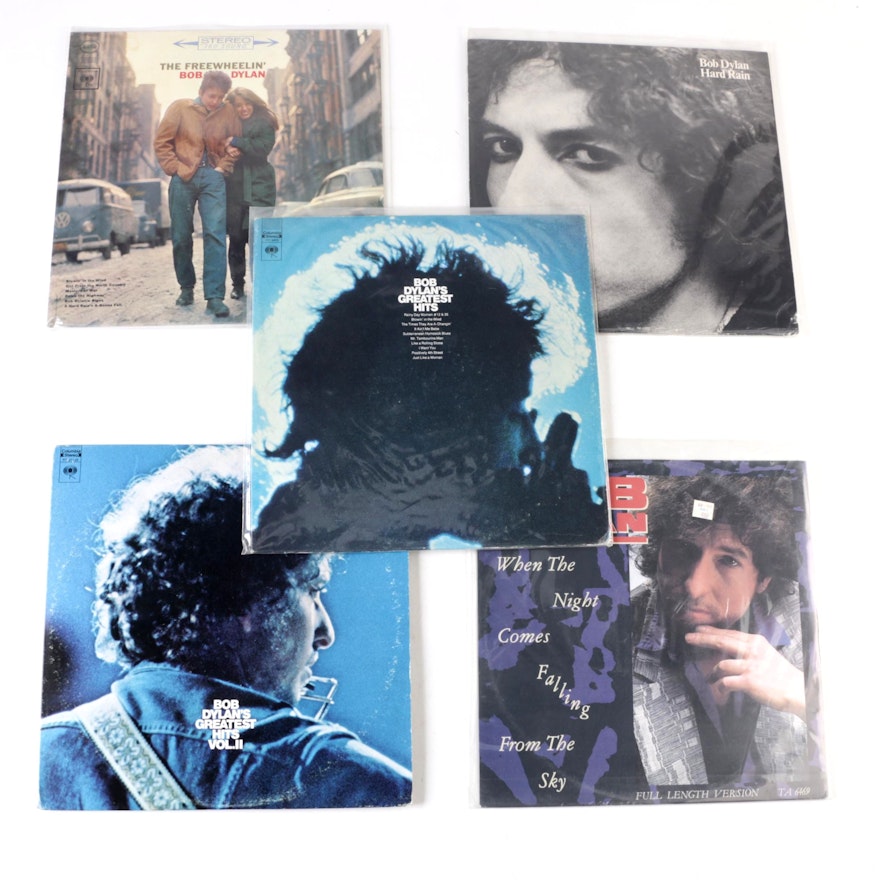 Bob Dylan Records Including "The Freewheelin' Bob Dylan", "Hard Rain"
