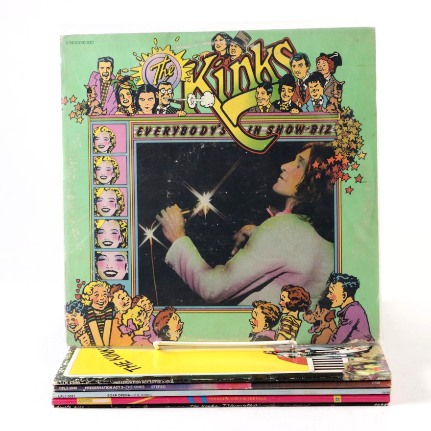 The Kinks Records Including "Soap Opera", "One For The Road", "Sleepwalker"