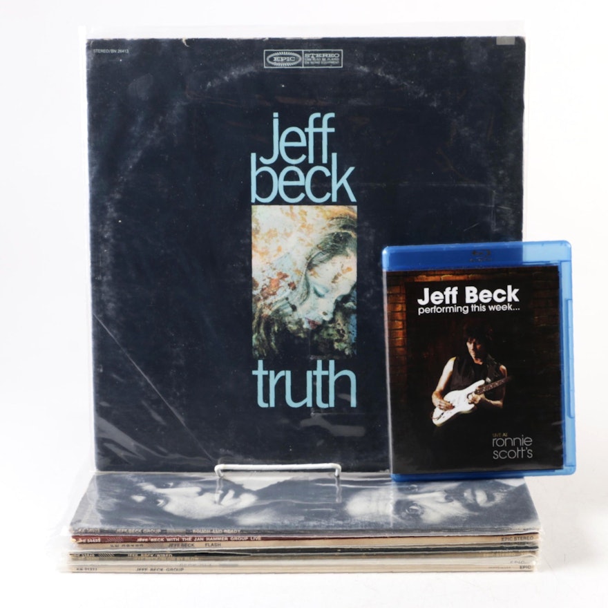 Jeff Beck Blu-Ray and Records Including "Wired", "Beck-Ola", "Rough and Ready"