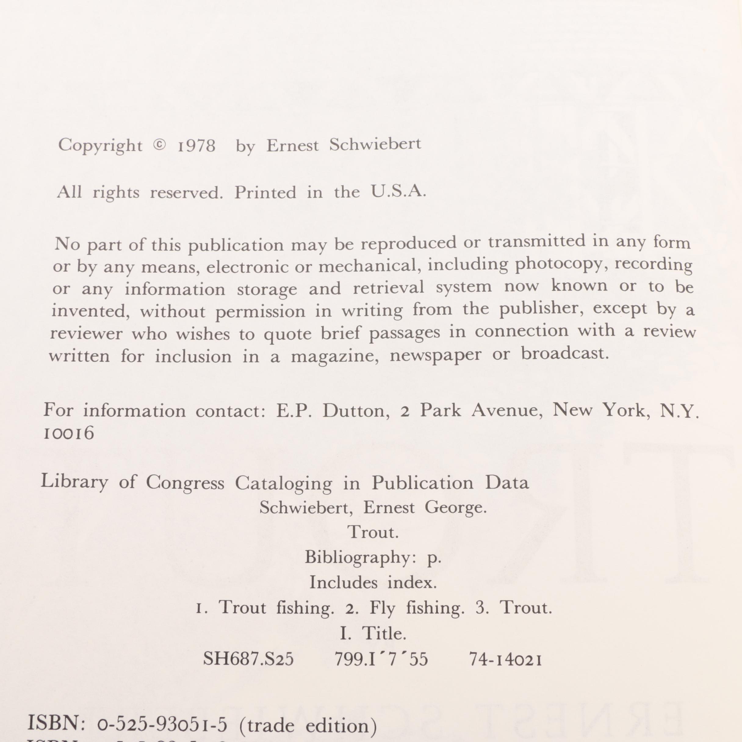 Two-Volume Signed Limited First Edition "Trout" by Ernest Schwiebert