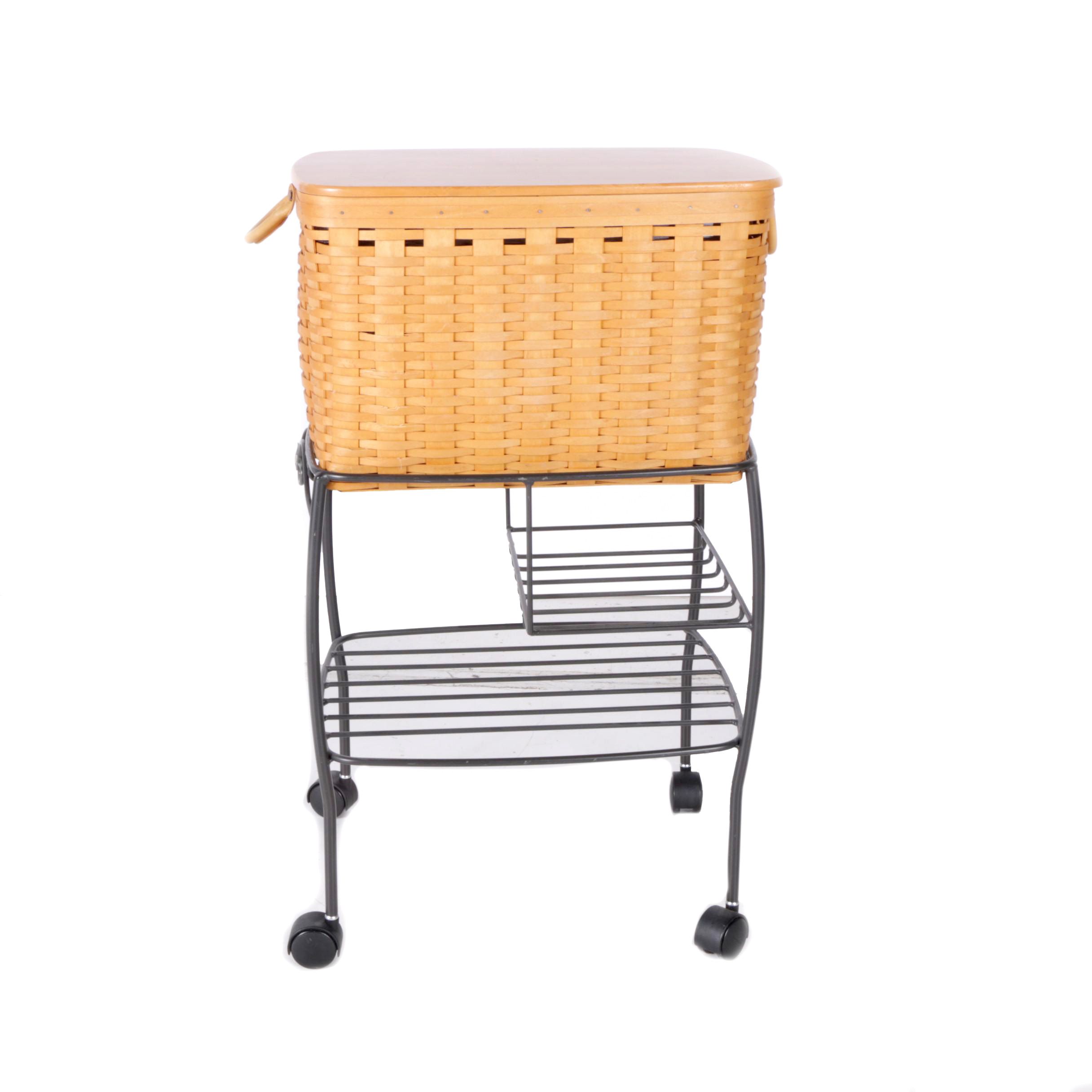 1999 Longaberger "File" Basket with Wrought Iron Stand