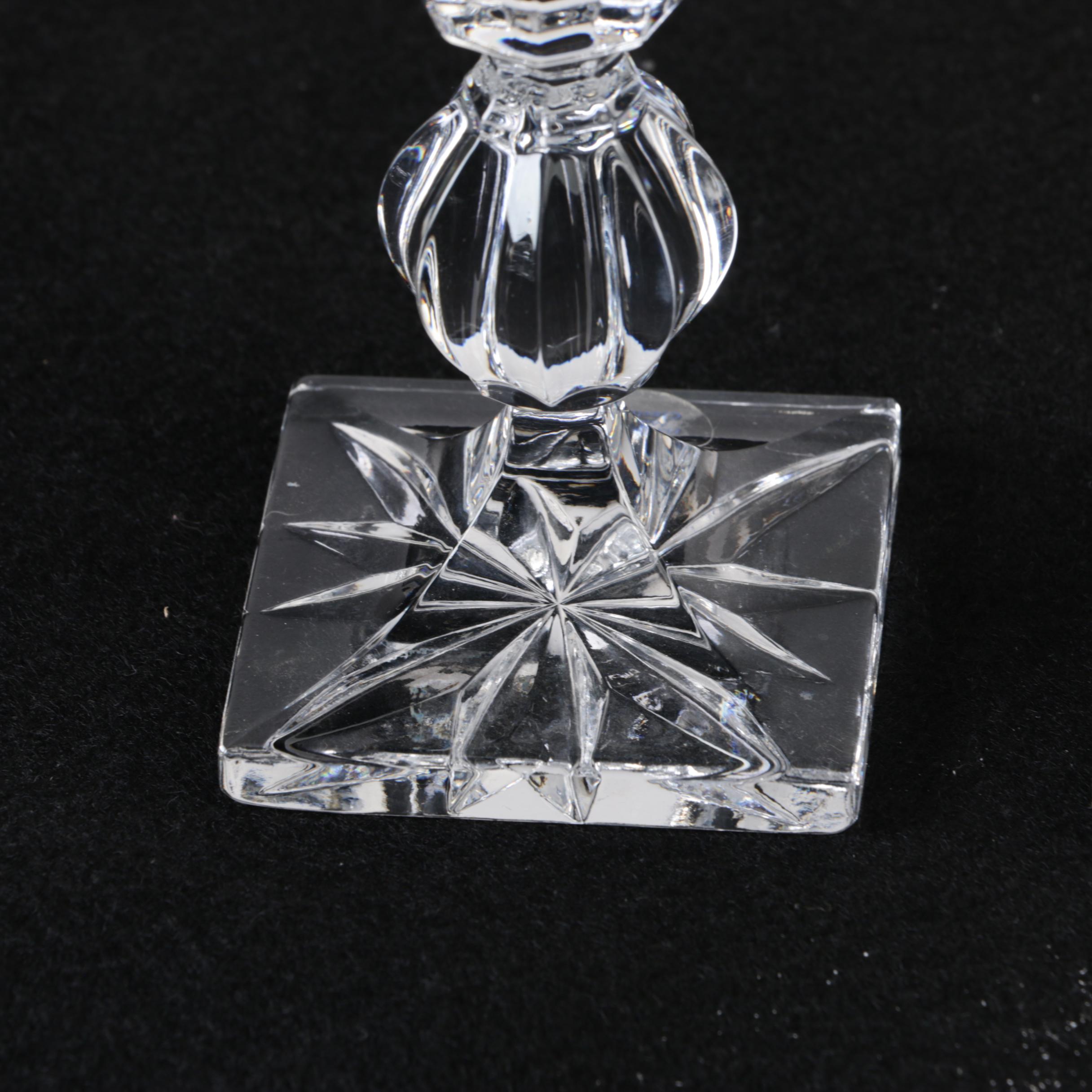 Skruf Swedish Crystal Glasses with Royal Limited Candlesticks