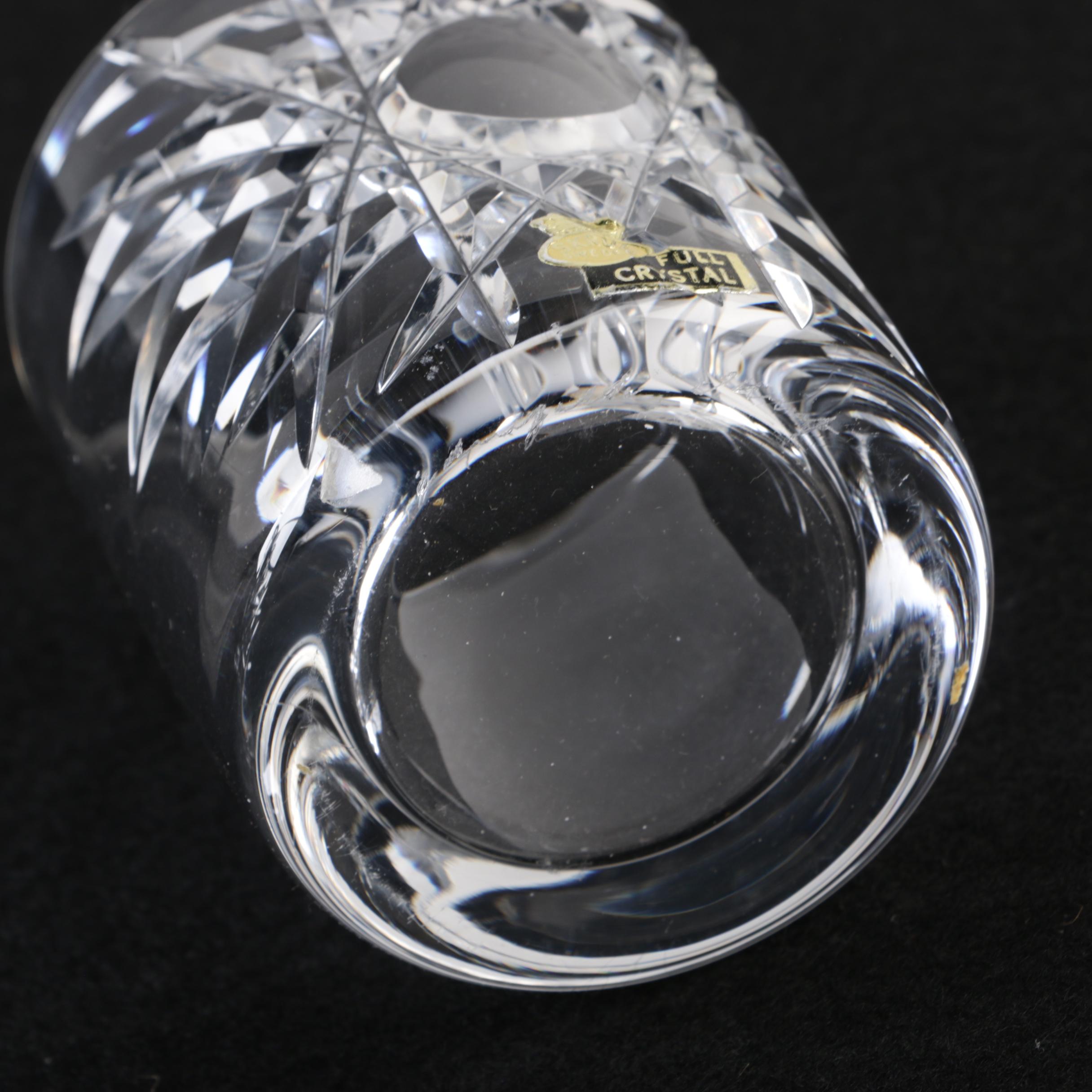 Skruf Swedish Crystal Glasses with Royal Limited Candlesticks