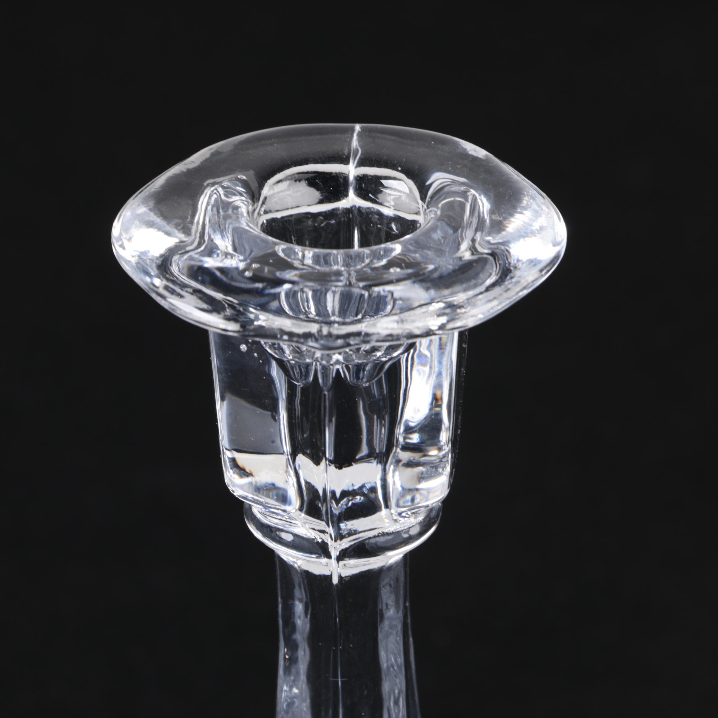 Skruf Swedish Crystal Glasses with Royal Limited Candlesticks