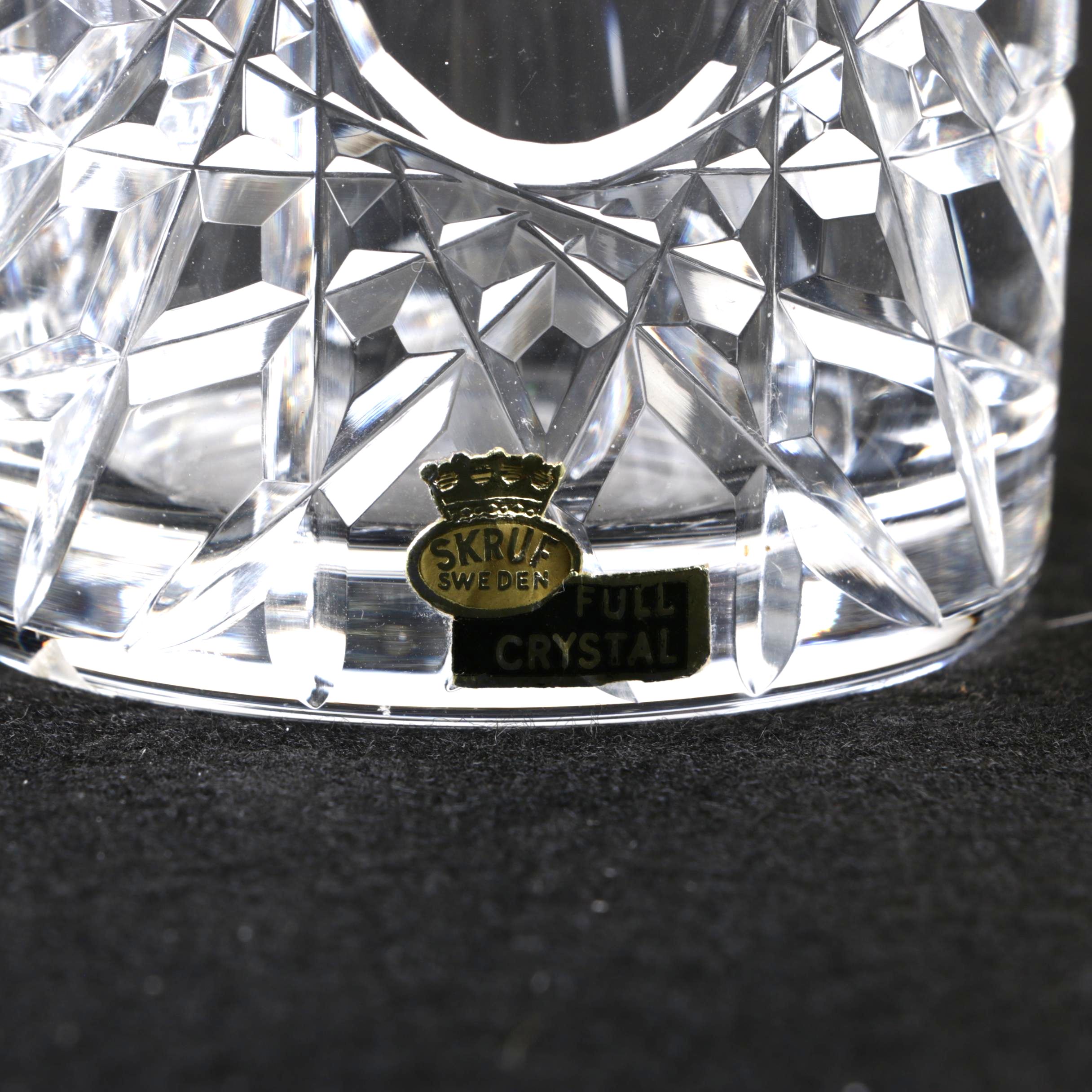 Skruf Swedish Crystal Glasses with Royal Limited Candlesticks