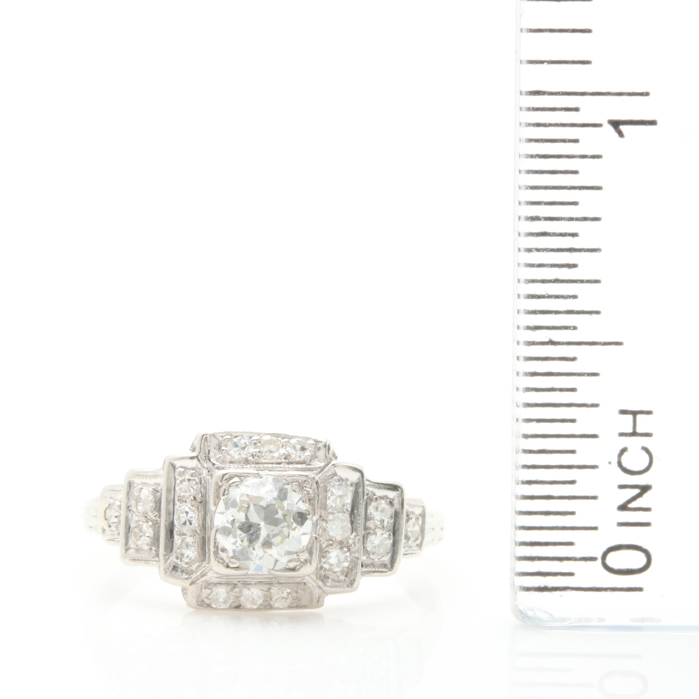 Platinum Palladium Alloy Diamond Ring