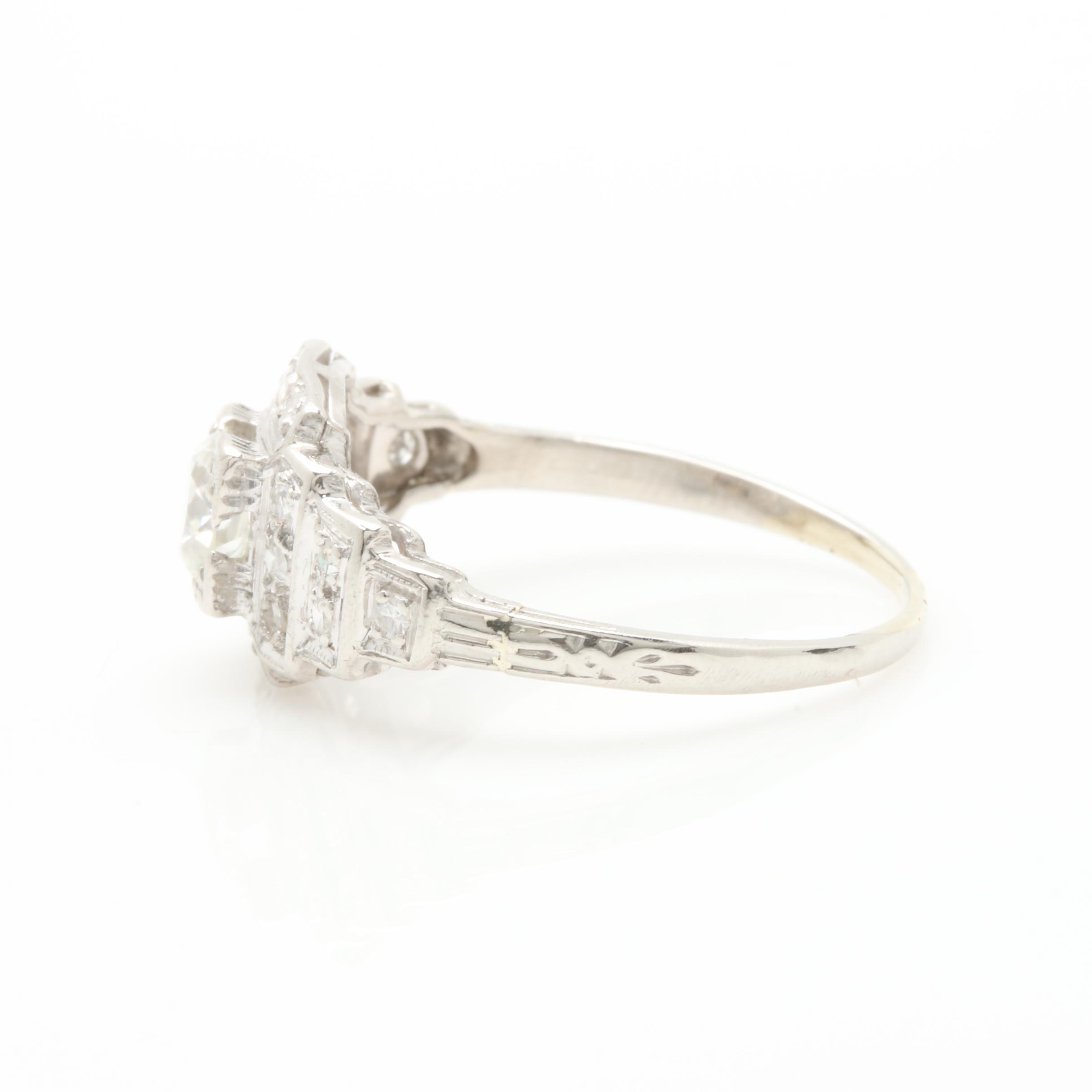 Platinum Palladium Alloy Diamond Ring