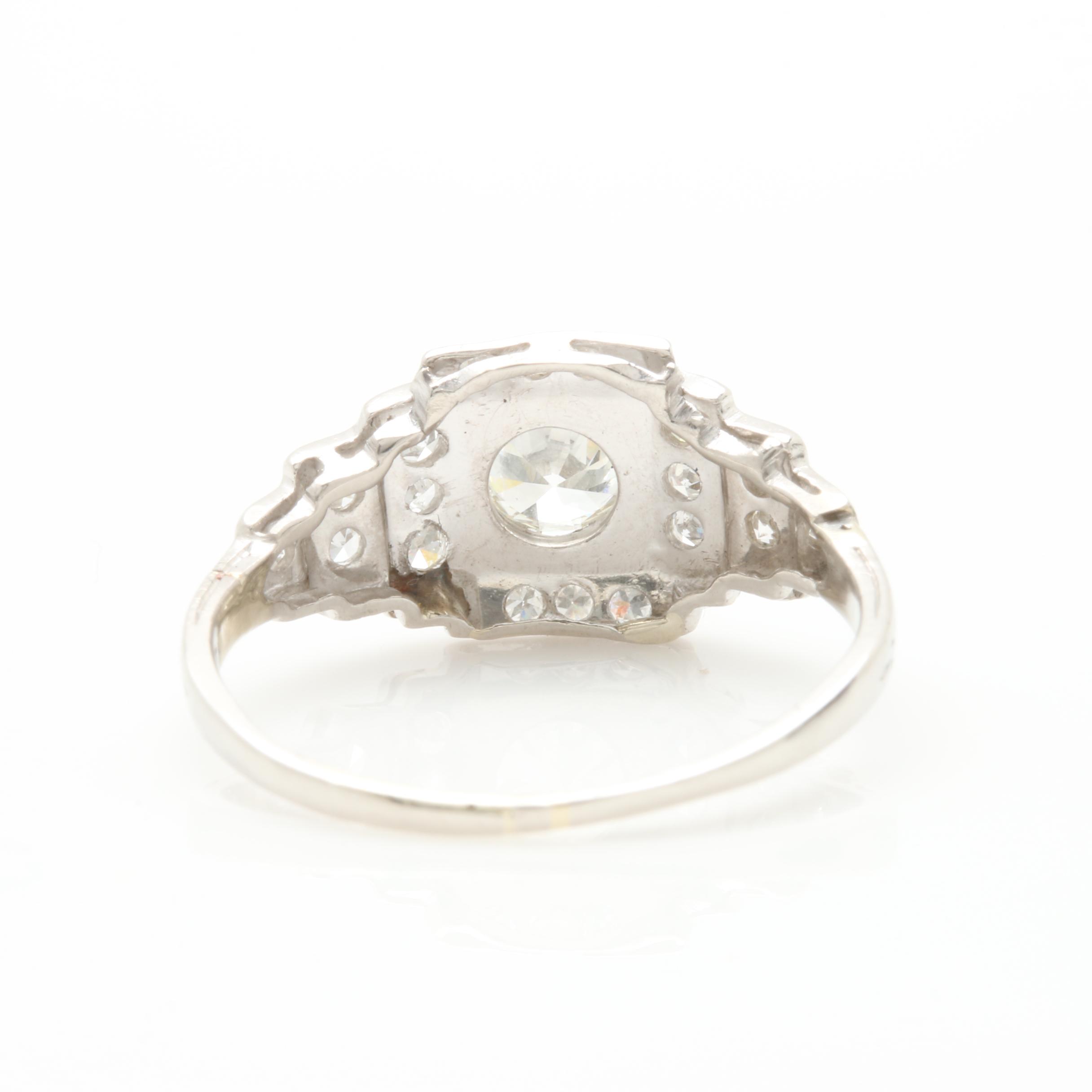 Platinum Palladium Alloy Diamond Ring