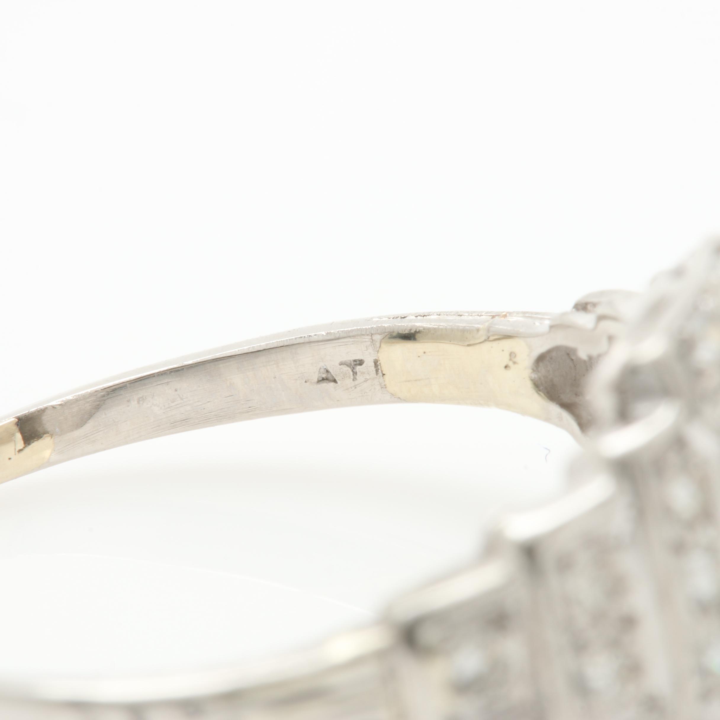 Platinum Palladium Alloy Diamond Ring