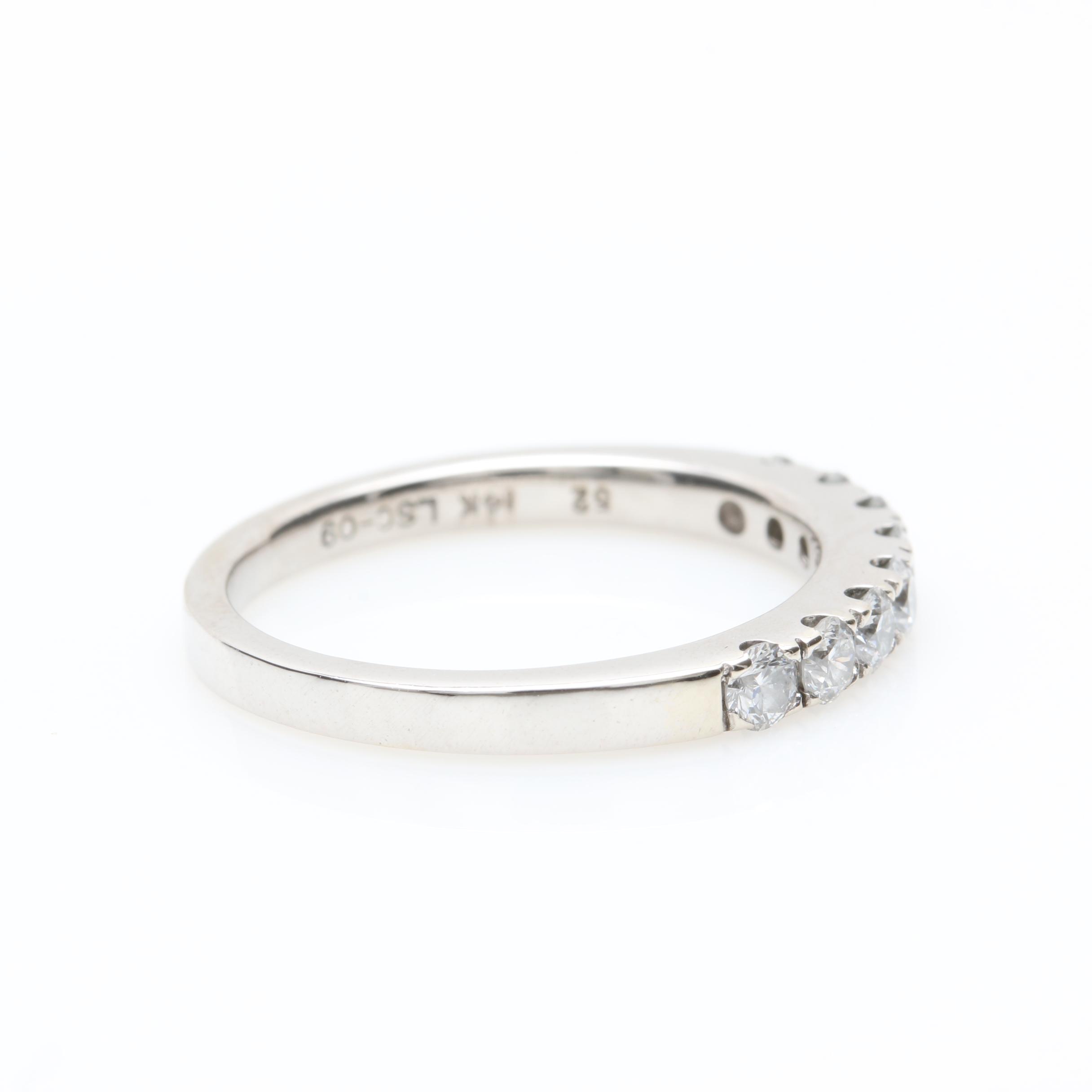 The LEO 14K White Gold Diamond Band