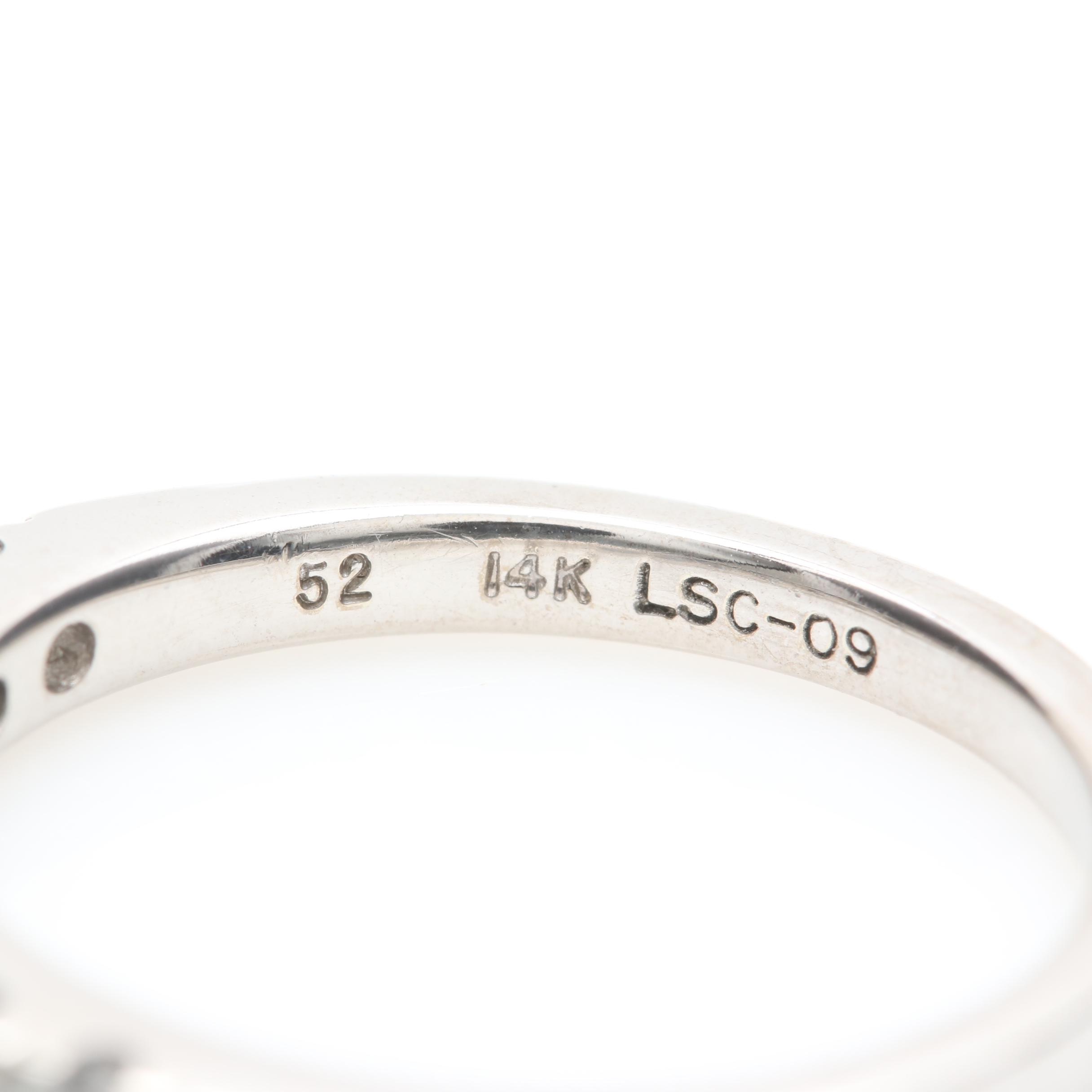 The LEO 14K White Gold Diamond Band