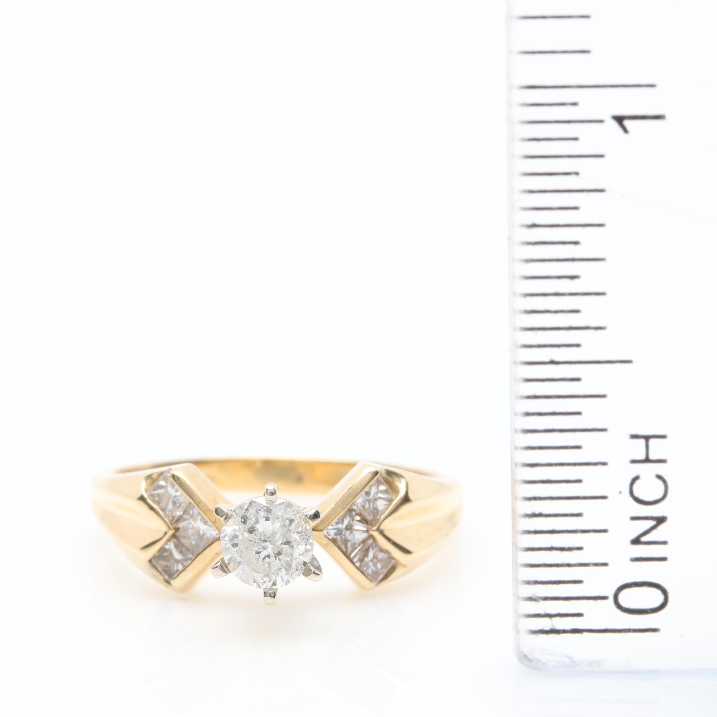 14K and 18K Yellow Gold 0.67 CTW Diamond Ring