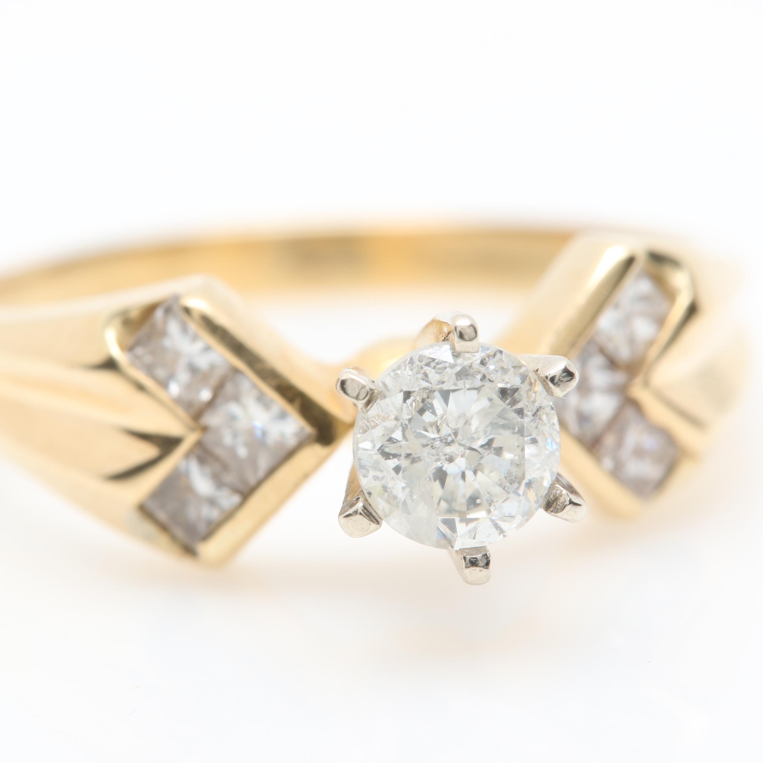14K and 18K Yellow Gold 0.67 CTW Diamond Ring