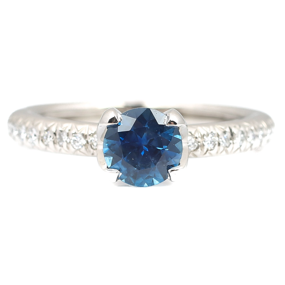 Platinum Sapphire and Diamond Ring