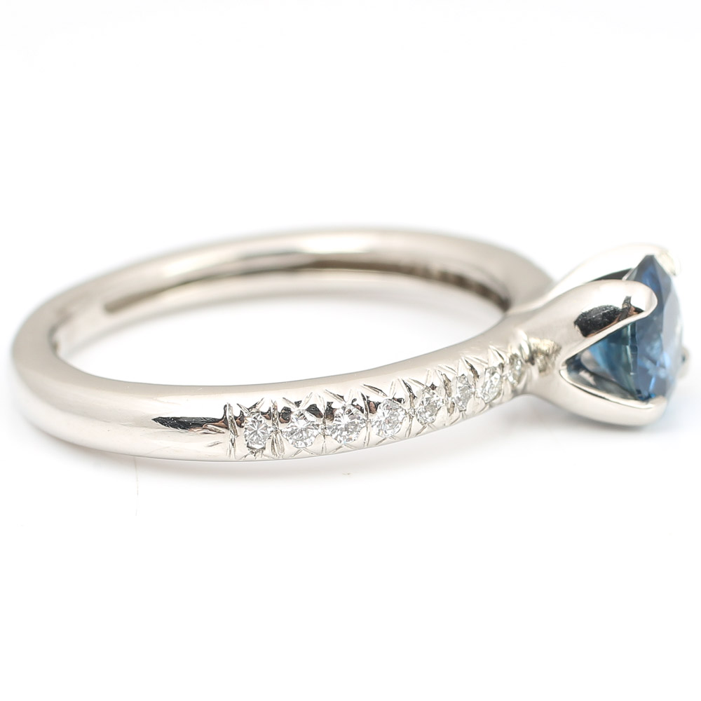 Platinum Sapphire and Diamond Ring