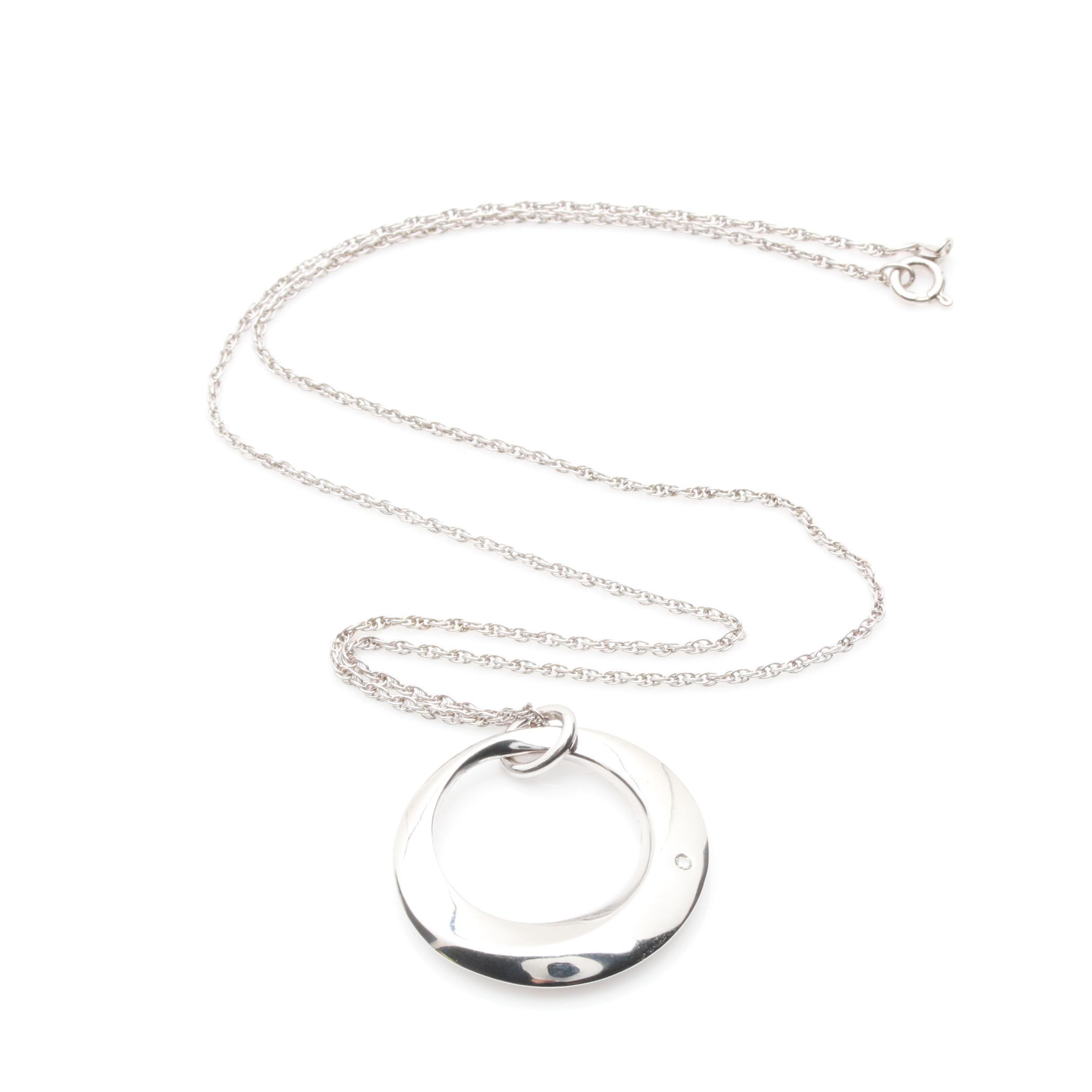 Sterling Silver Diamond Pendant Necklace