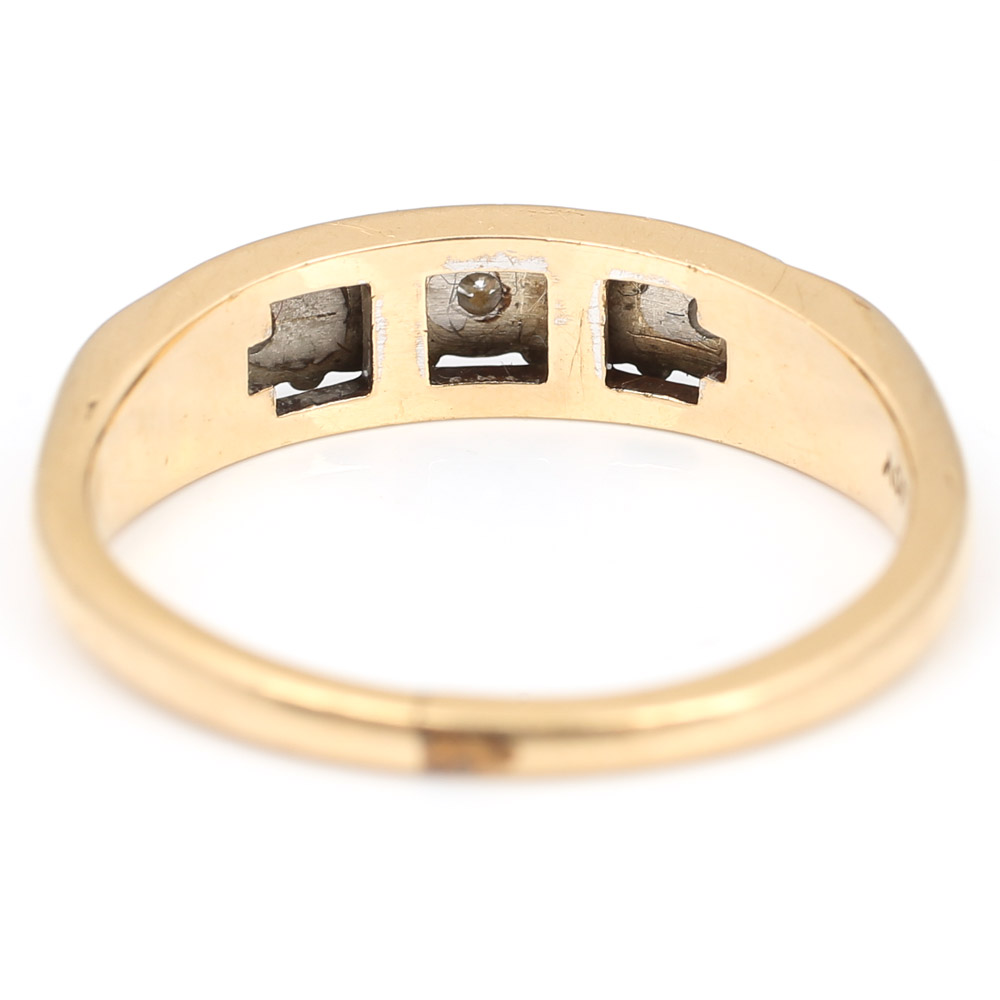 14K Yellow Gold Three-Stone Diamond Band