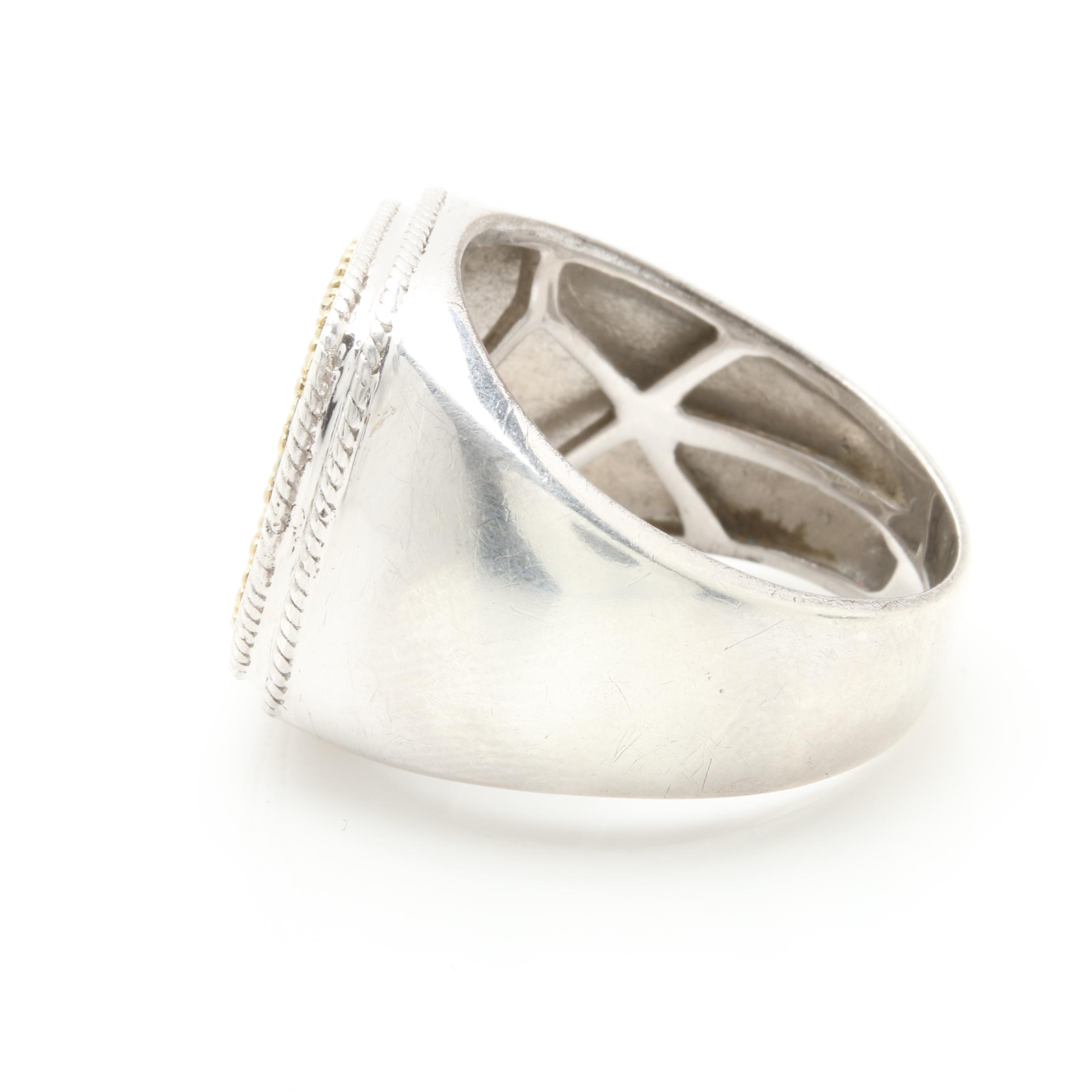 Sterling Silver Green Diamond Ring